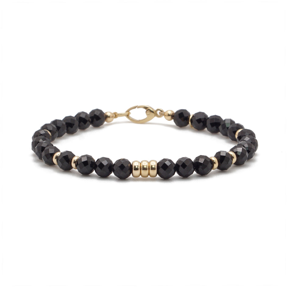 Eclipse Bracelet | 14K Gold & Black Spinel