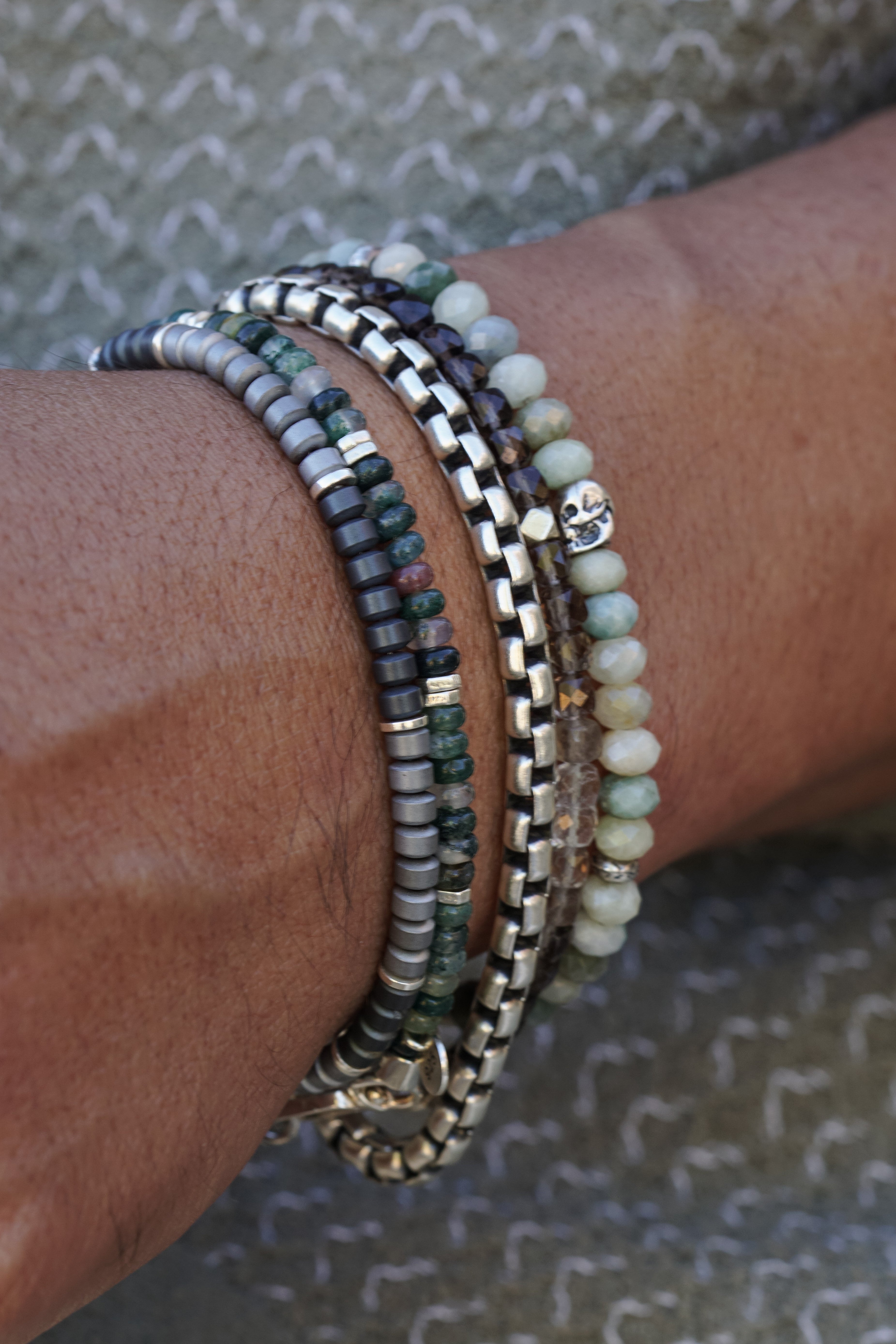 Flux Bracelet | Gray Hematite & Sterling Silver