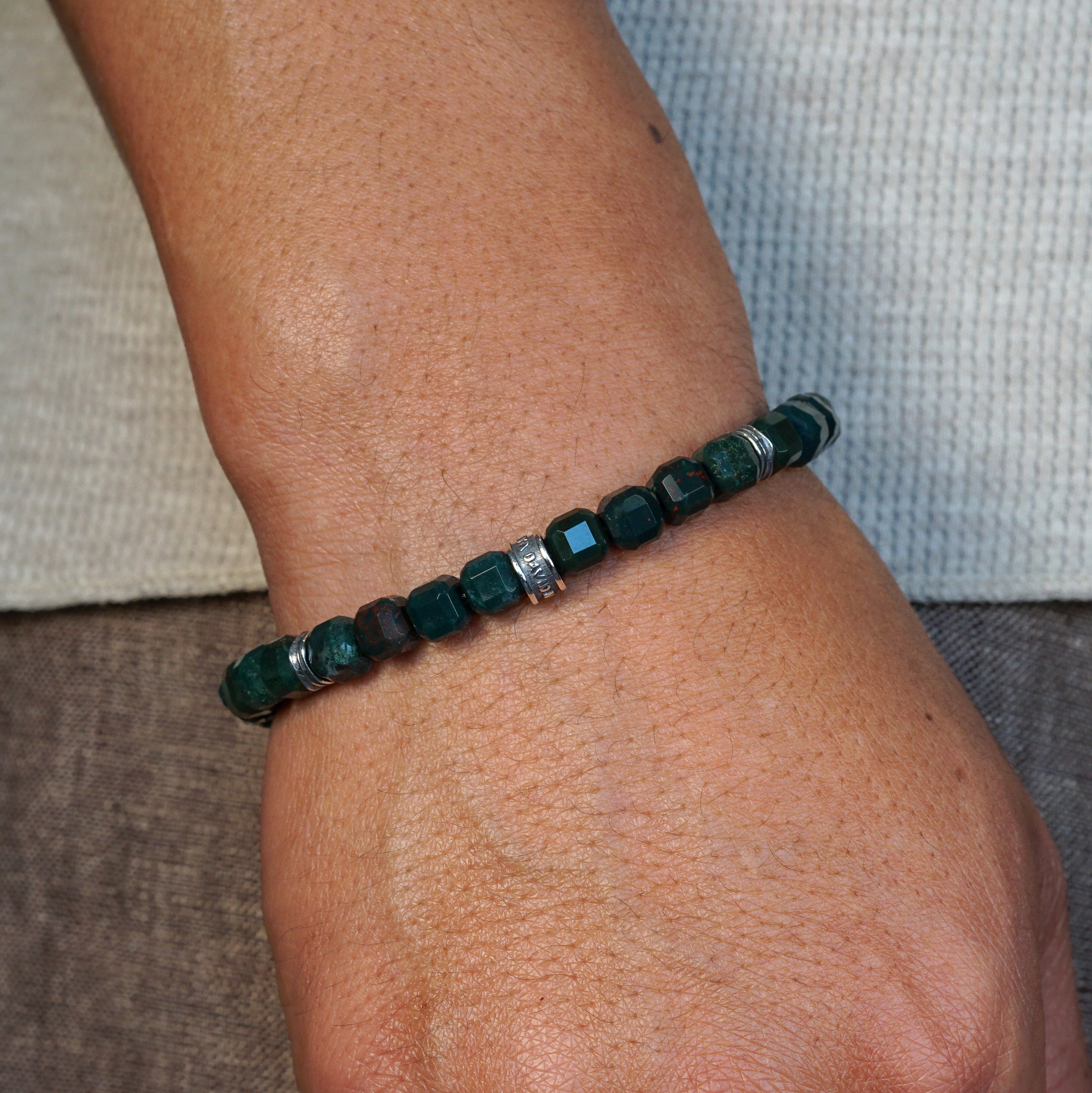 Equinox Bracelet | Green Bloodstone & Sterling Silver