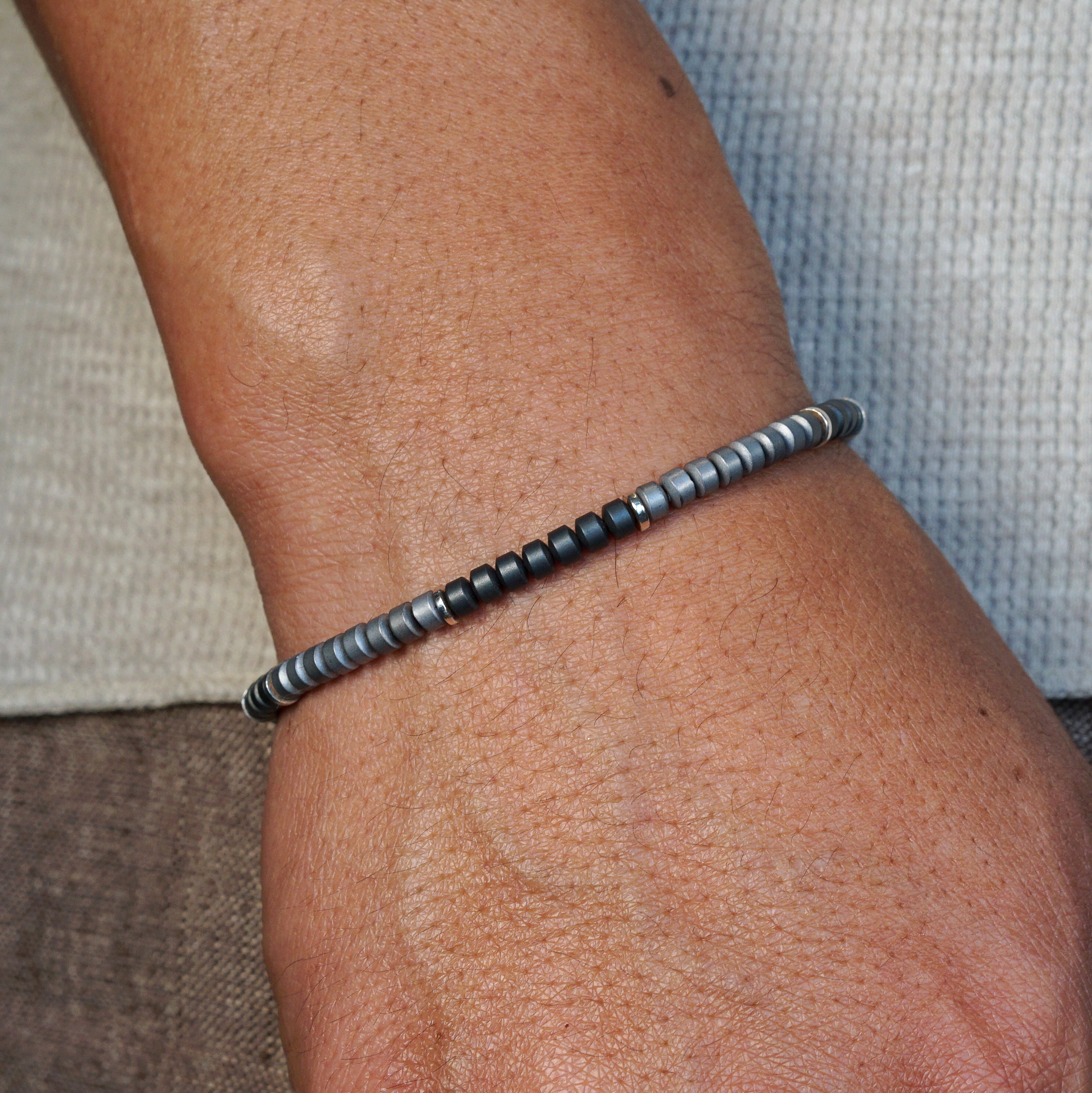 Flux Bracelet | Gray Hematite & Sterling Silver
