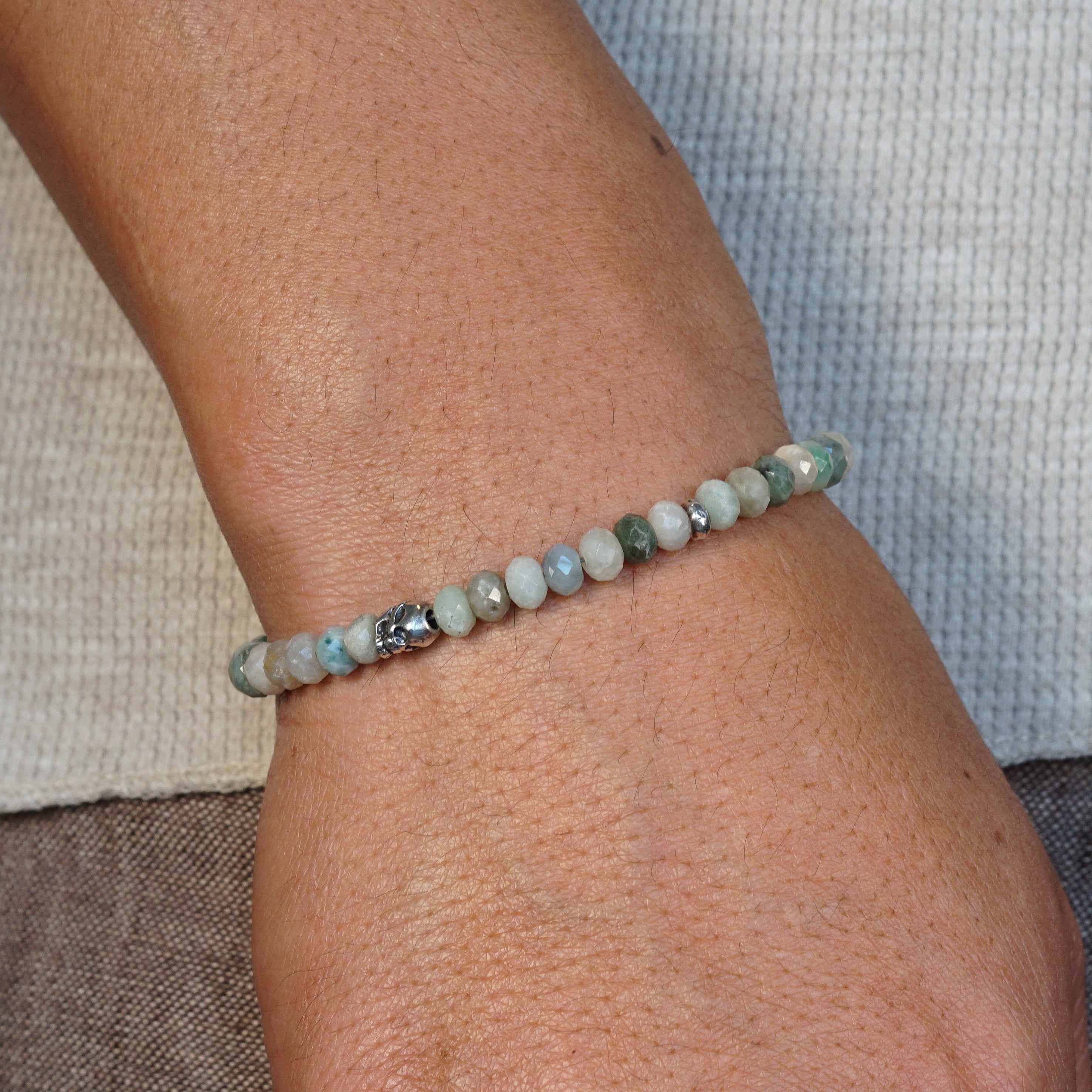 Ghost Jade Bracelet | Burmese Jade & Sterling Silver