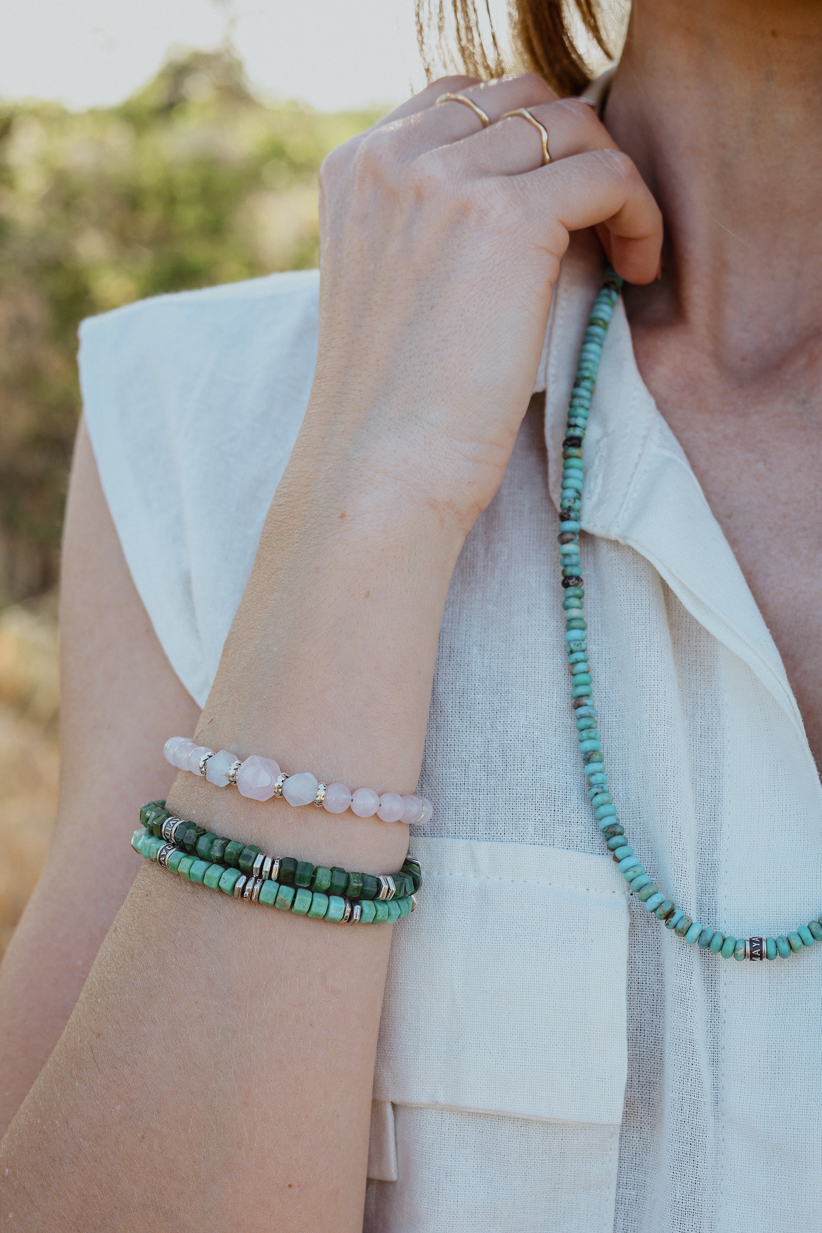 Rosa Bracelet | Rose Quartz & Sterling Silver