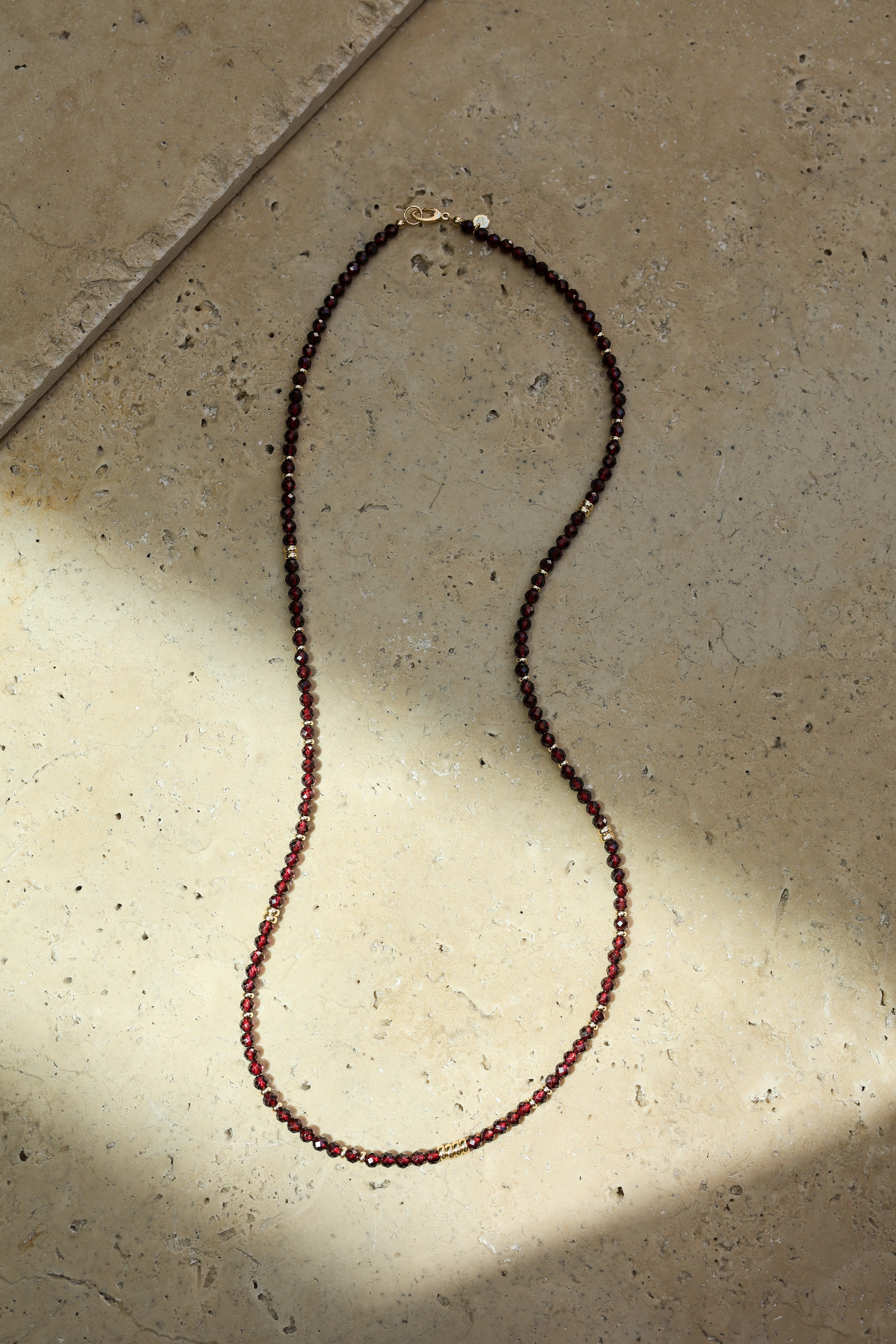 Ember Necklace | Garnet & 14K Gold | 26"