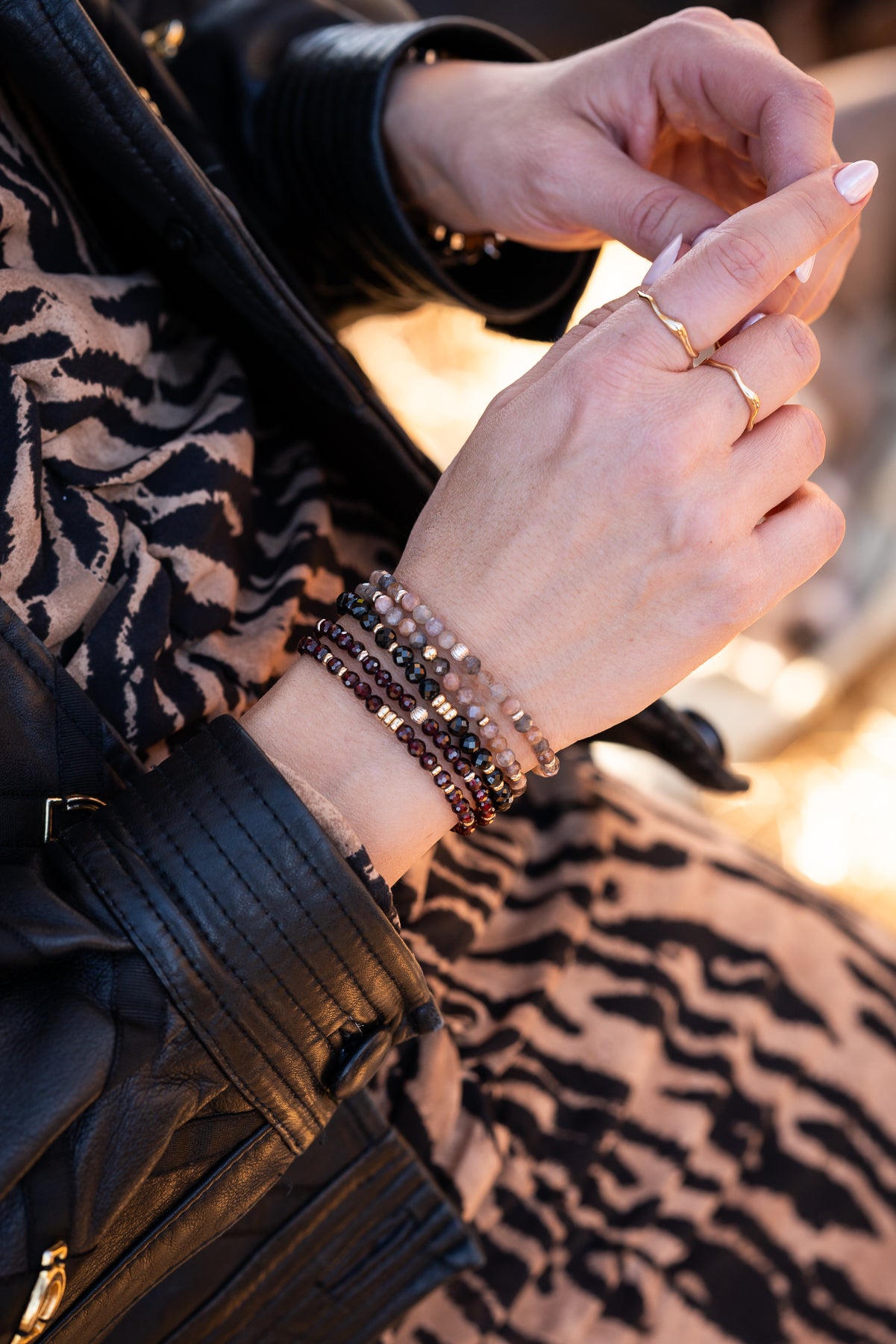 Ember Bracelet | Garnet & Sterling Silver
