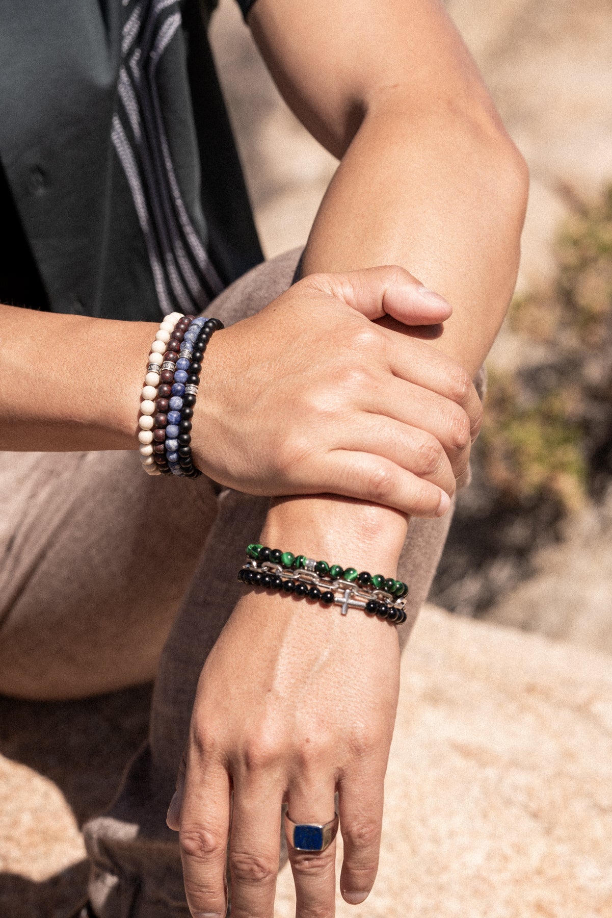 Crossroads Bracelet | Onyx & Sterling Silver