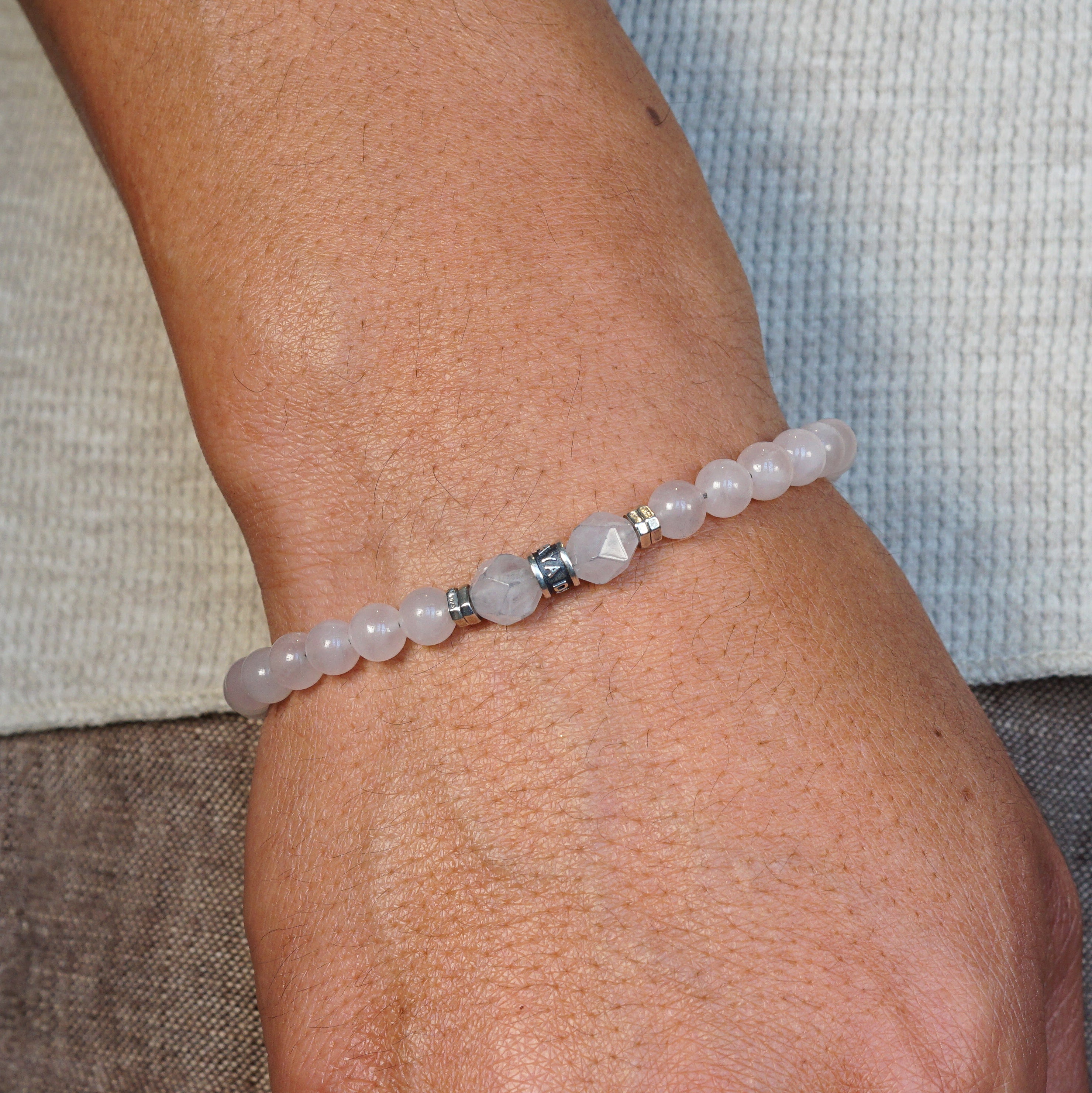 Rosecut Bracelet | Rose Quartz & Sterling Silver