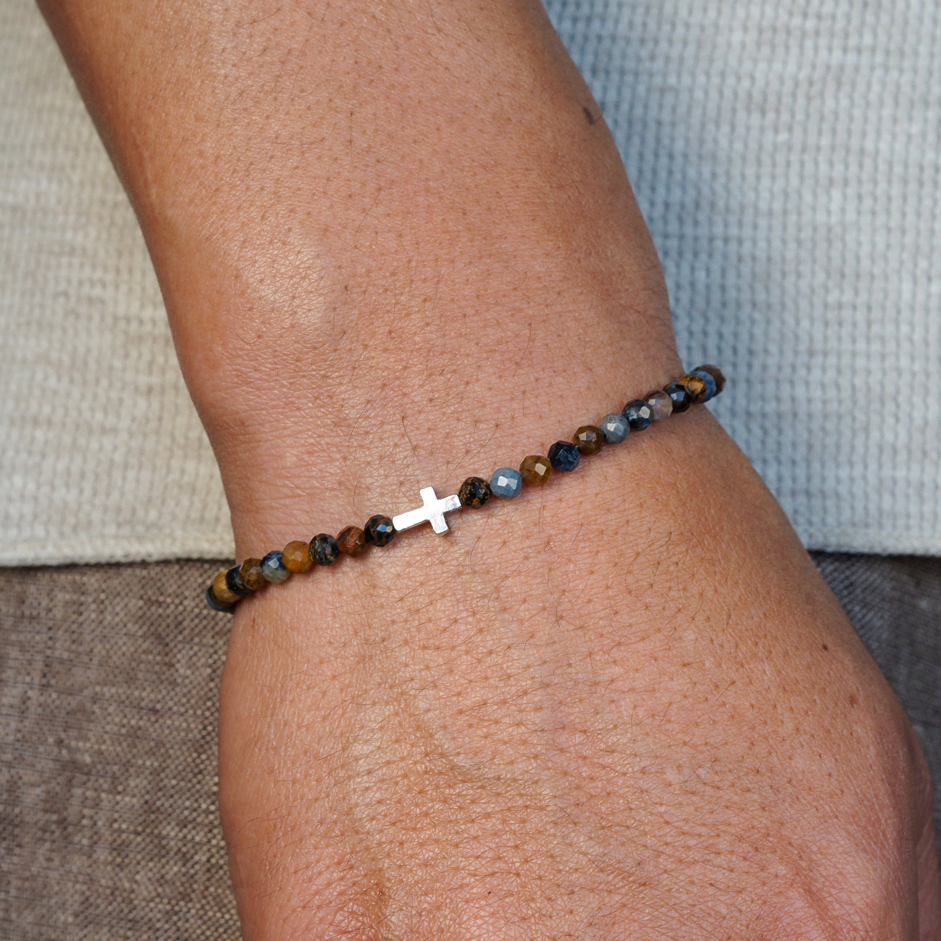 Crossroads Slim Bracelet | Pietersite & Sterling Silver