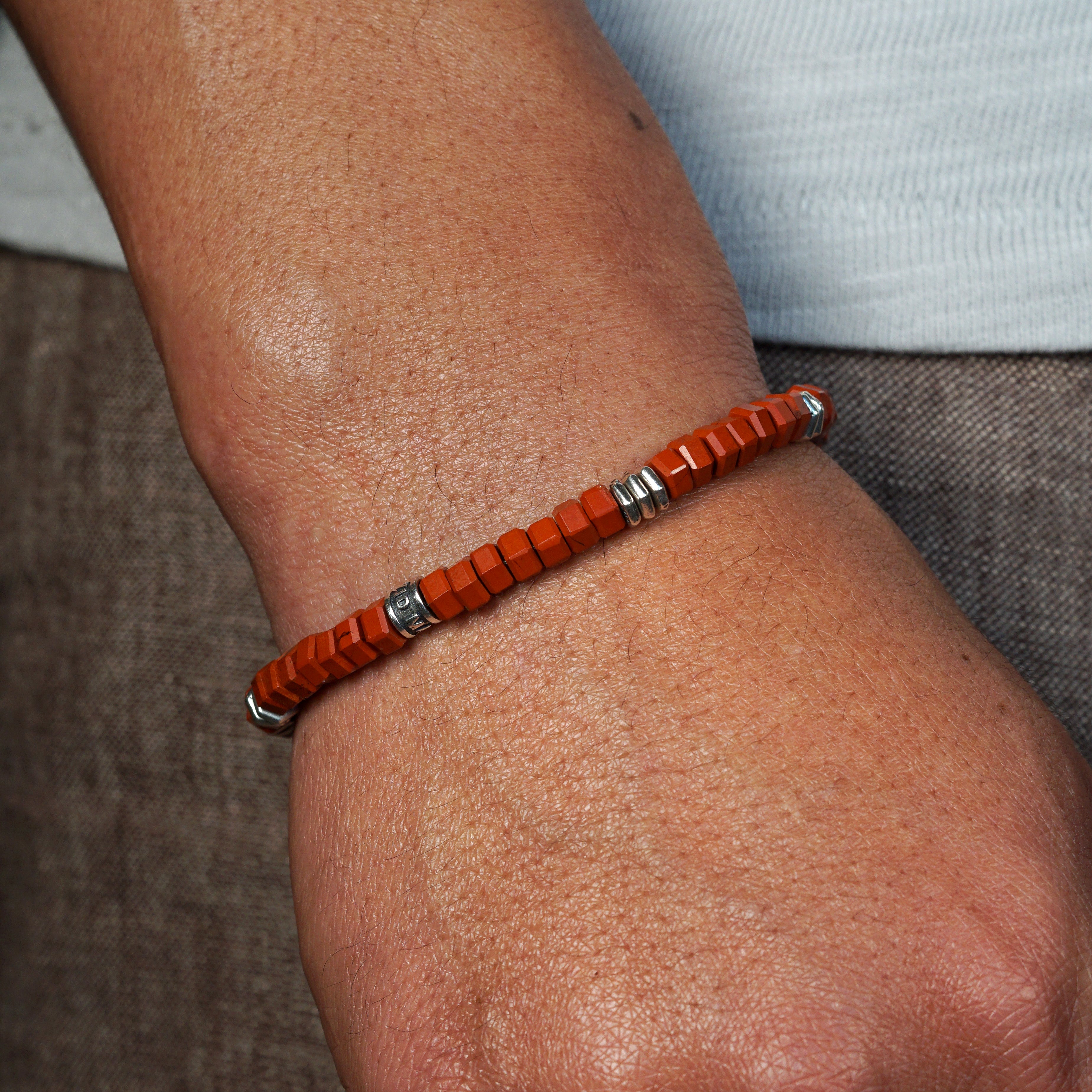 Verge Bracelet | Red Jasper & Sterling Silver