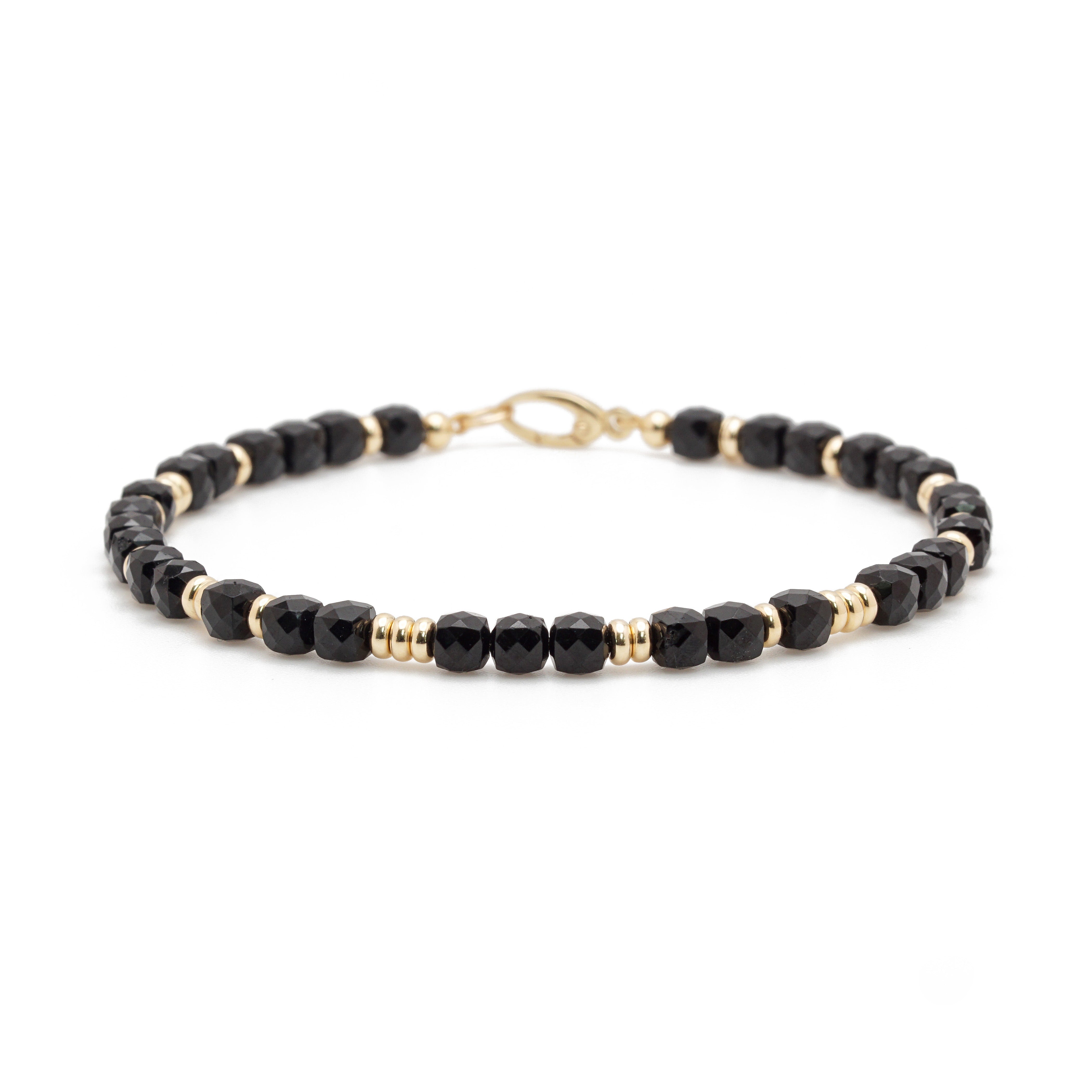 Axis Bracelet | Black Tourmaline & 14K Gold