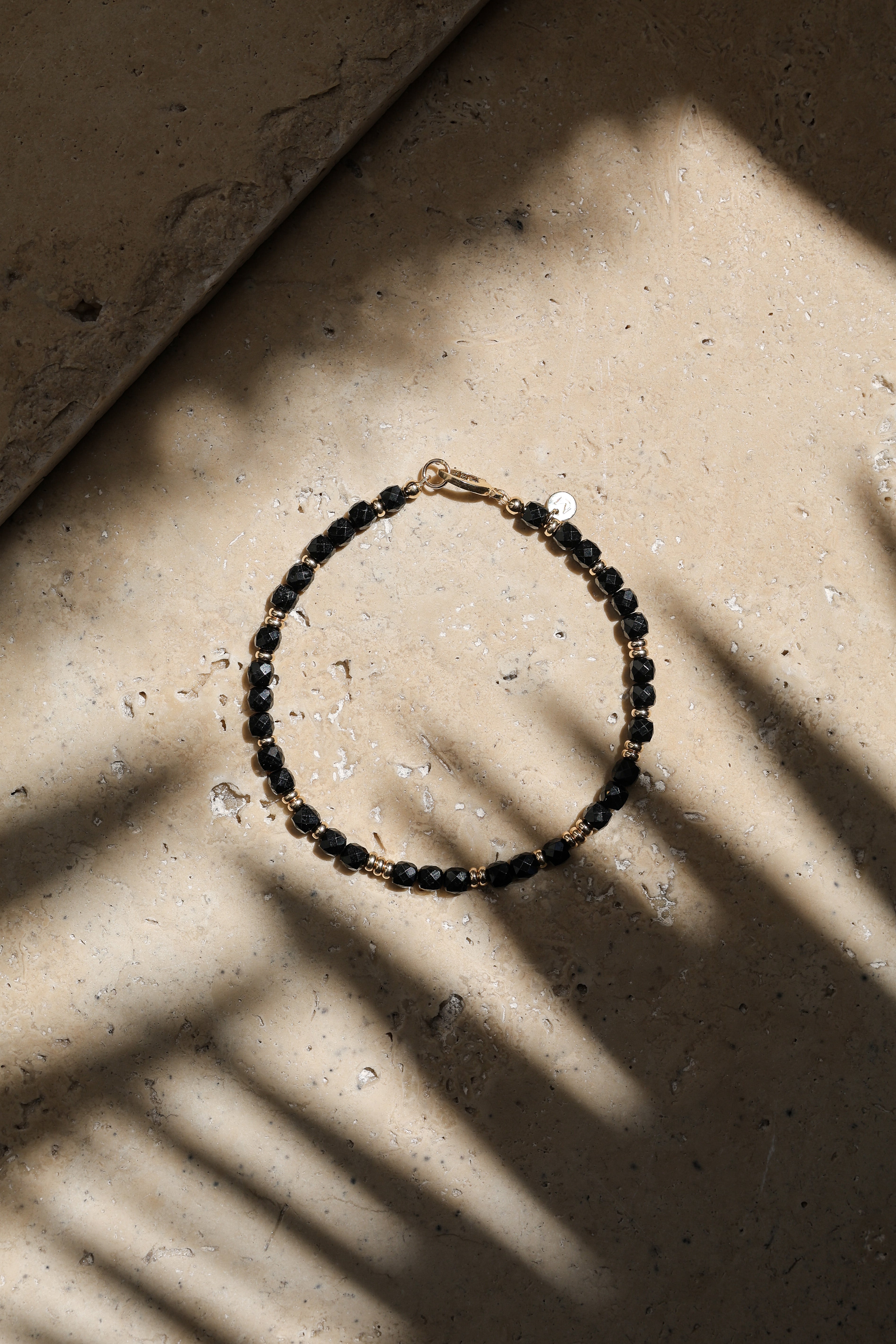 Axis Bracelet | Black Tourmaline & 14K Gold