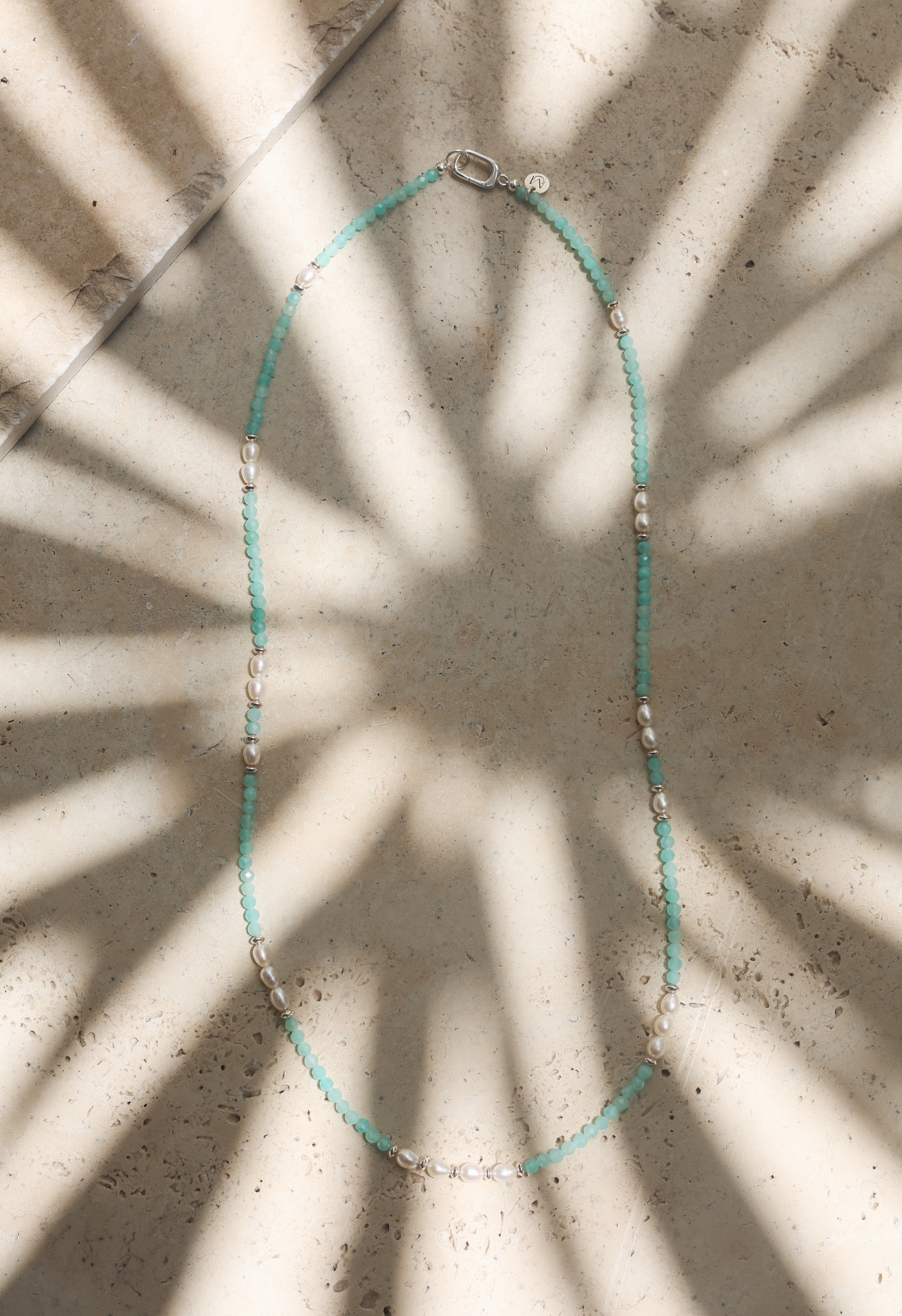 Azure Necklace | Amazonite, Pearls & Sterling Silver