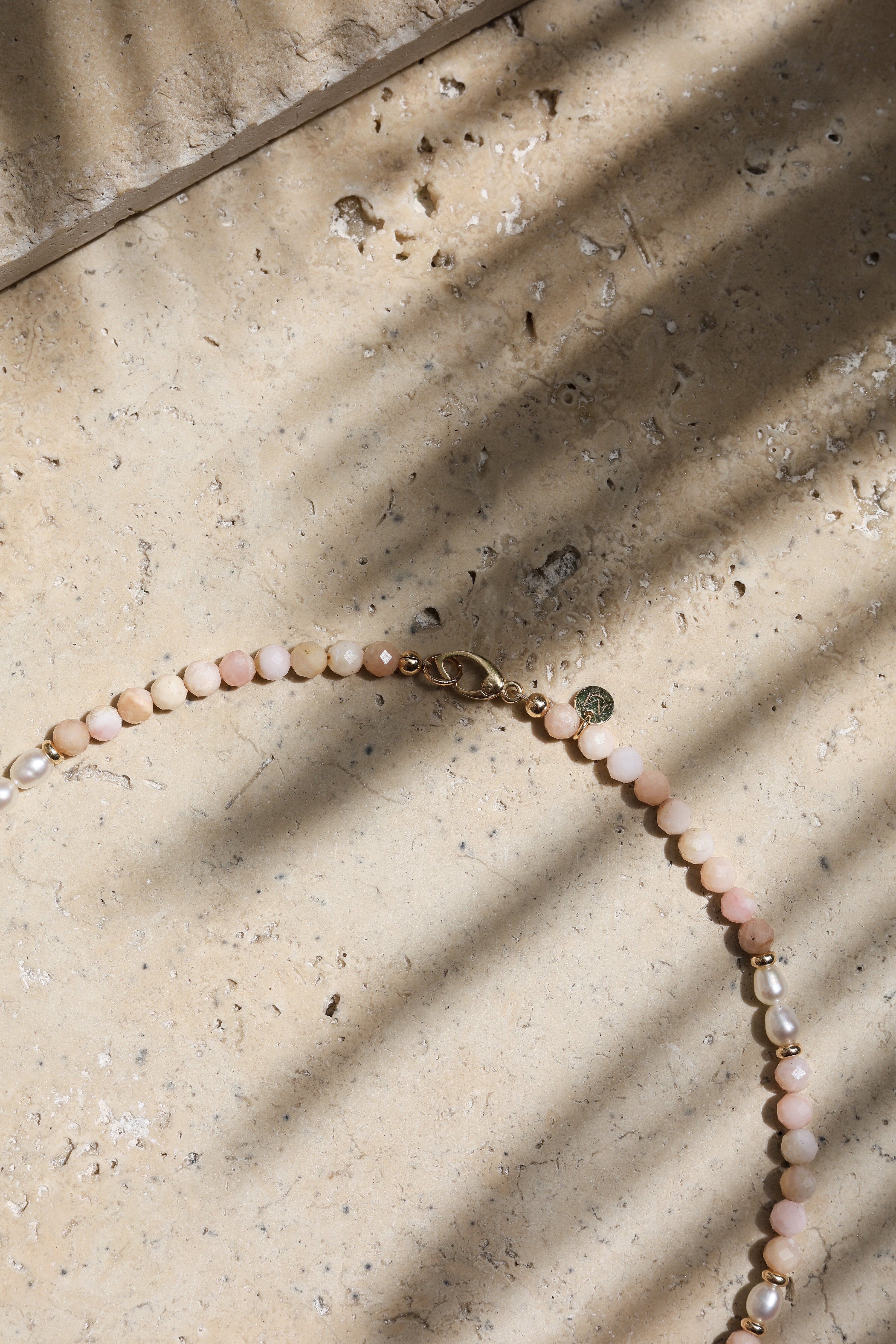 Cala Rosa Necklace | Pink Opal, Pearls & 14K Gold