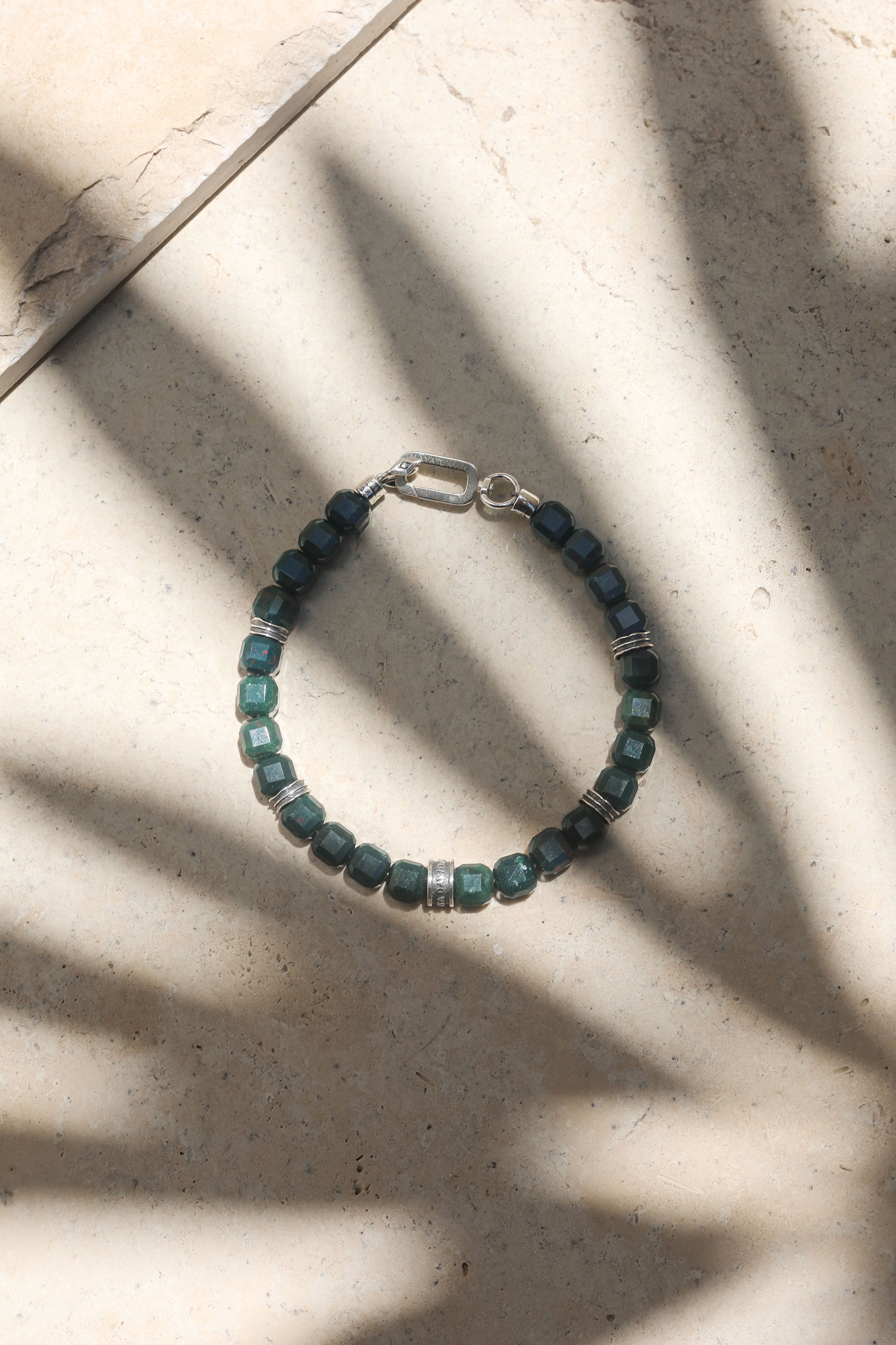 Equinox Bracelet | Green Bloodstone & Sterling Silver