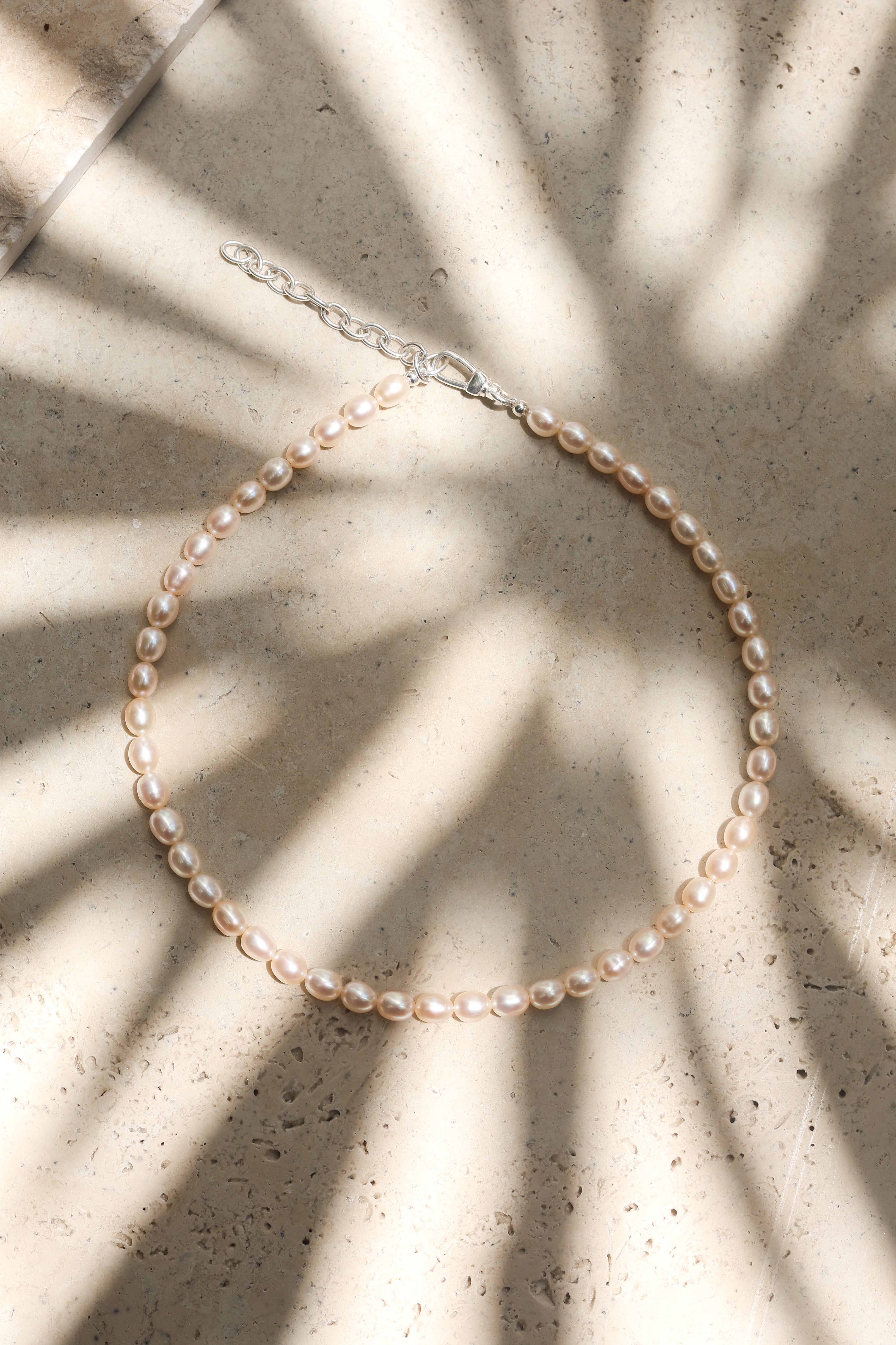 Peach Pearl Necklace | Sterling Silver