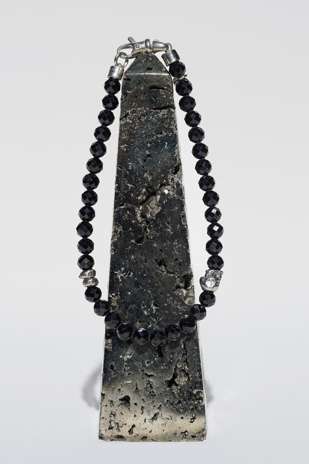 Phantom Bracelet | Black Spinel, Skull & Sterling Silver