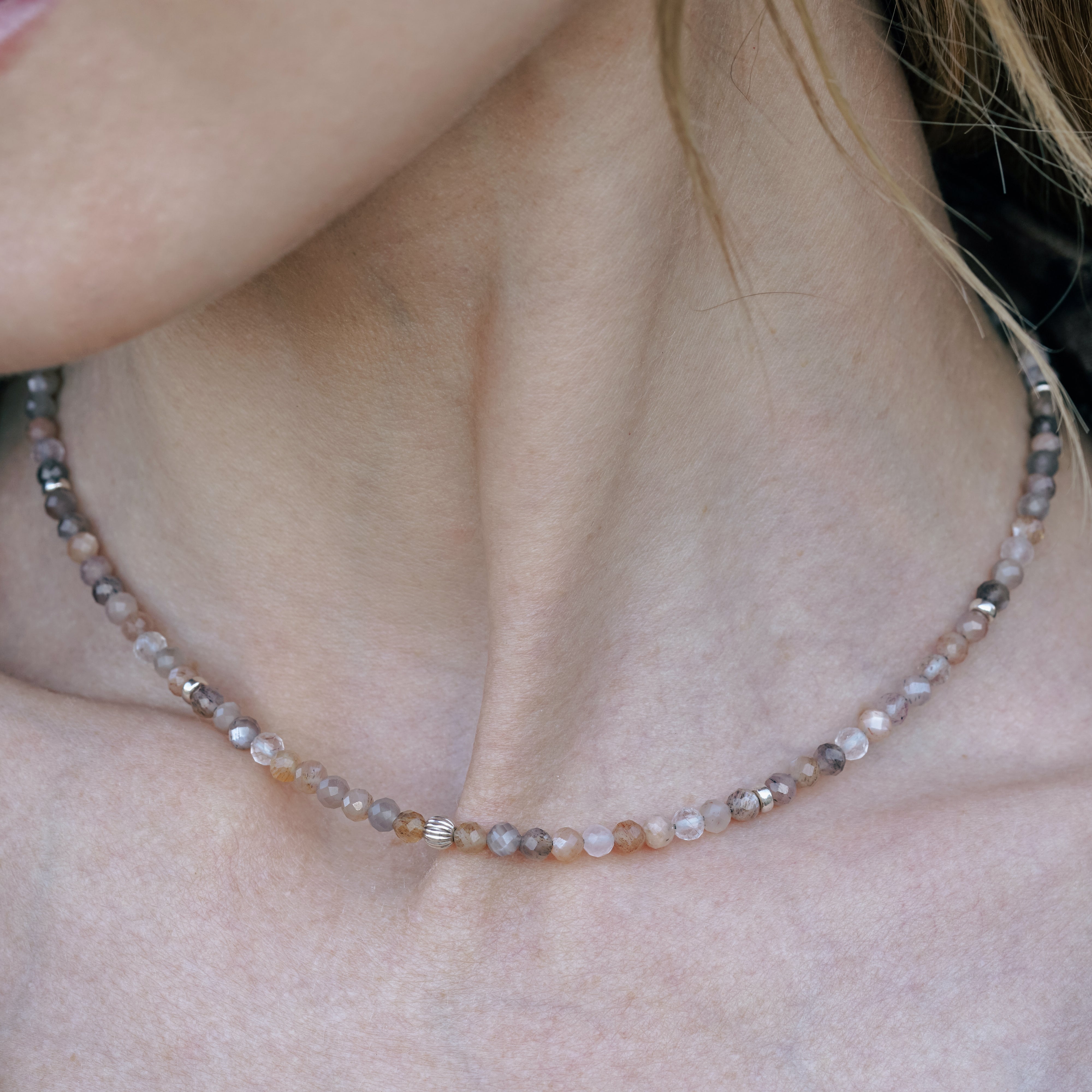 Solara Necklace | Sunstone & Sterling Silver