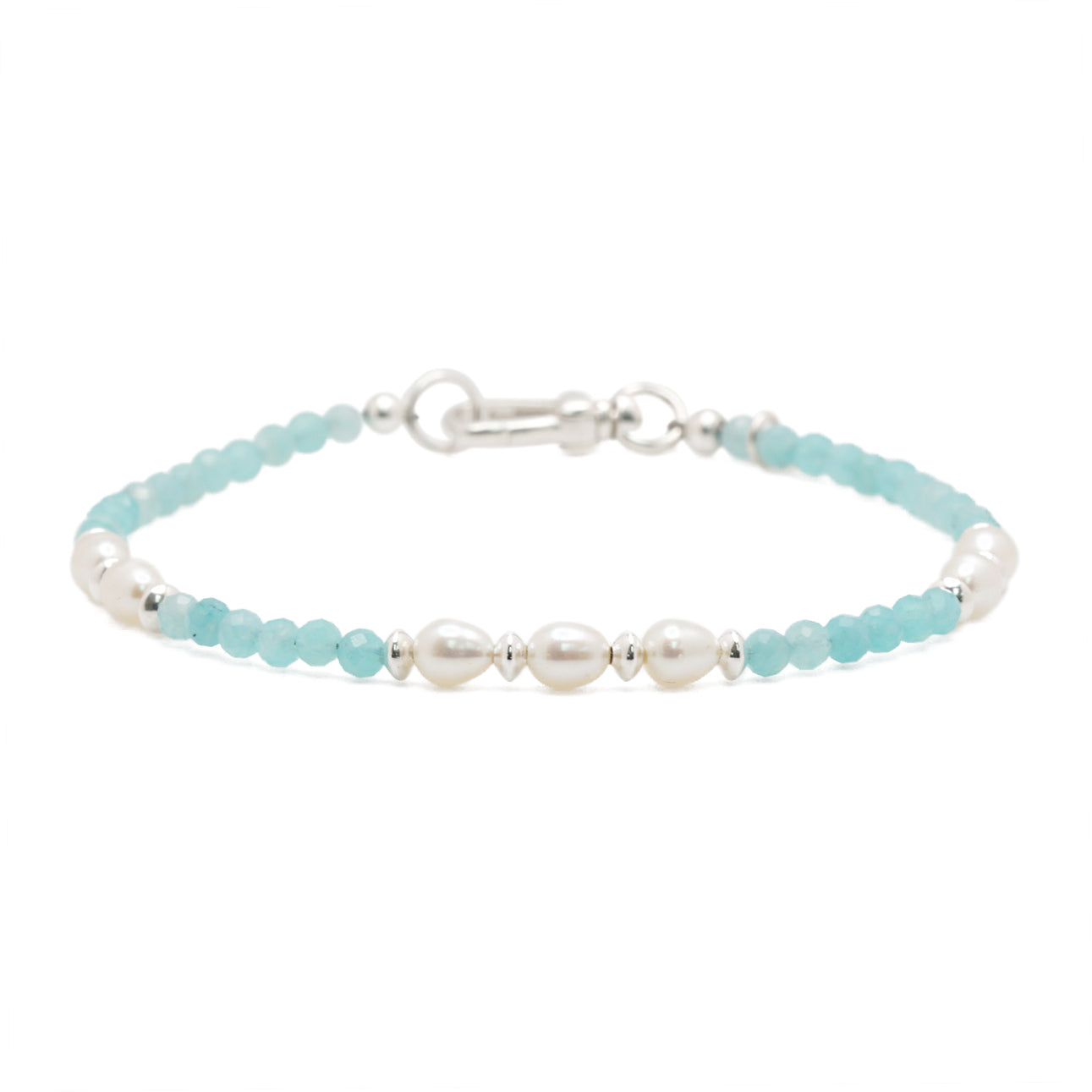 Azure Bracelet | Amazonite, Pearls & Sterling Silver
