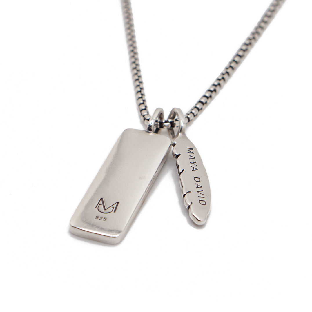 Flight Tag Necklace | Tiger's Eye & Sterling Silver