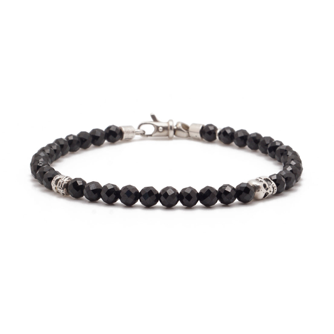 Phantom Bracelet | Black Spinel, Skull & Sterling Silver