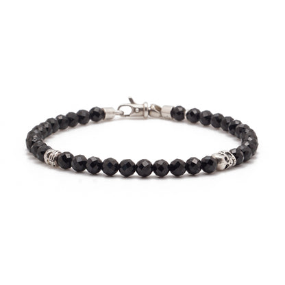 Black Spinel & Skull | Sterling Silver | 5mm