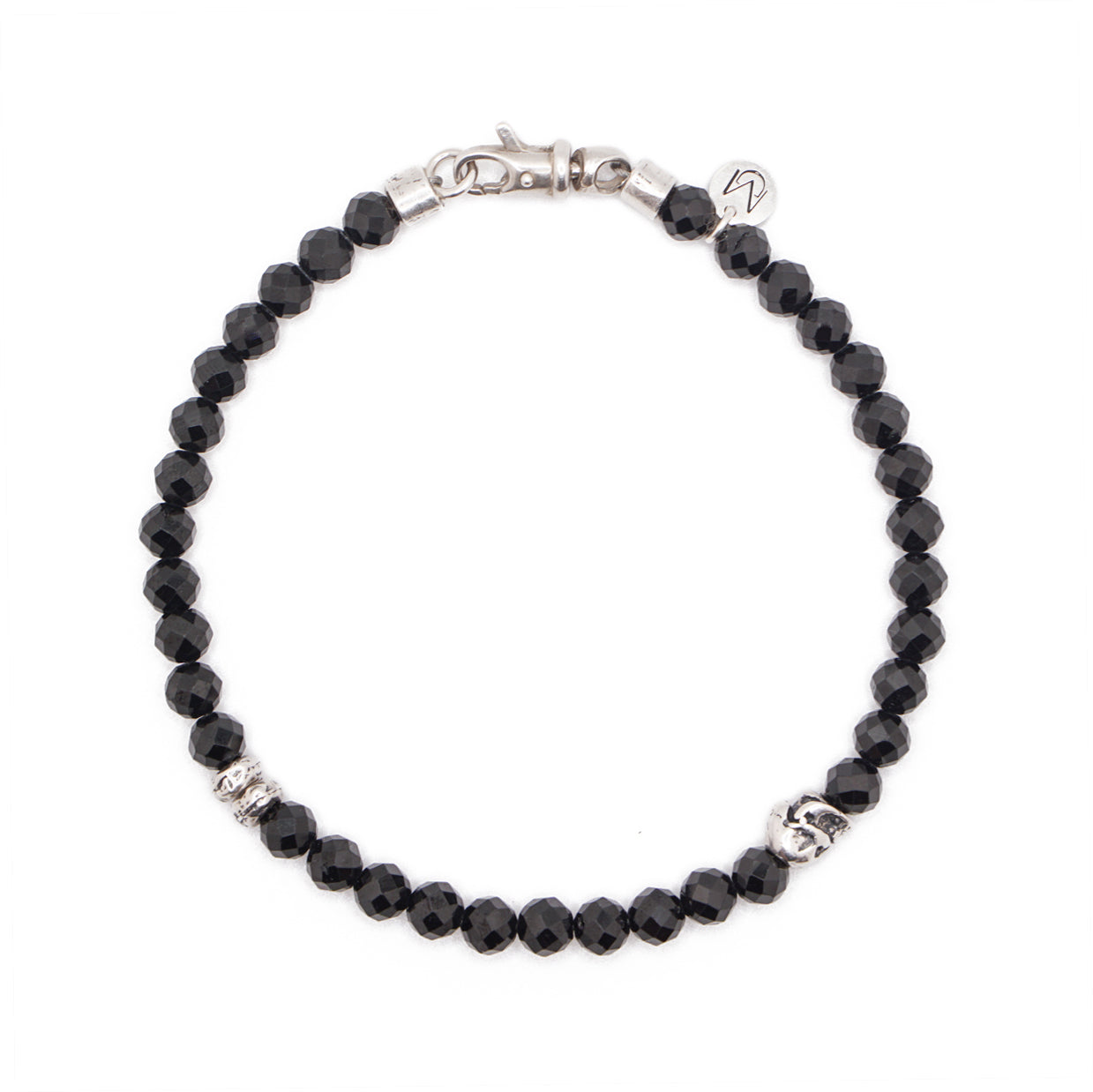 Black Spinel & Skull | Sterling Silver | 5mm