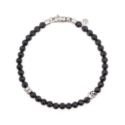 Black Spinel & Skull | Sterling Silver | 5mm