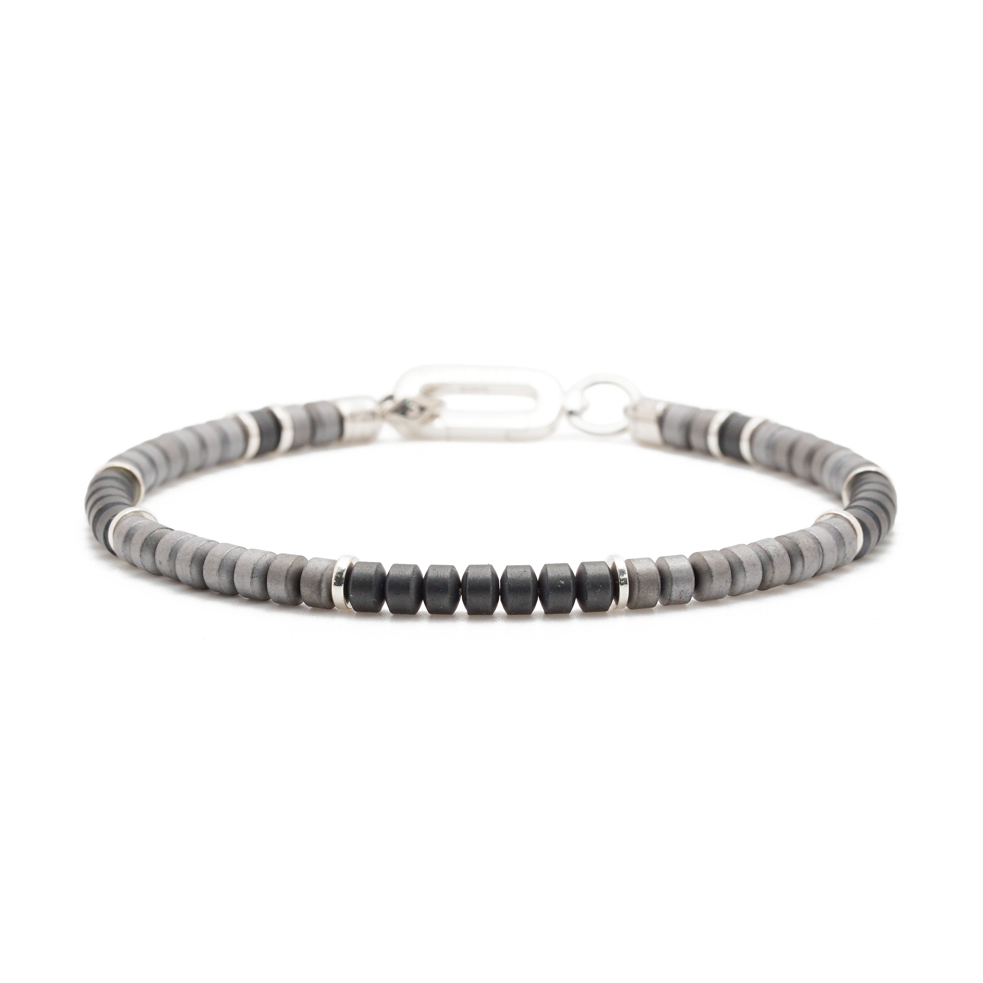 Flux Bracelet | Gray Hematite & Sterling Silver