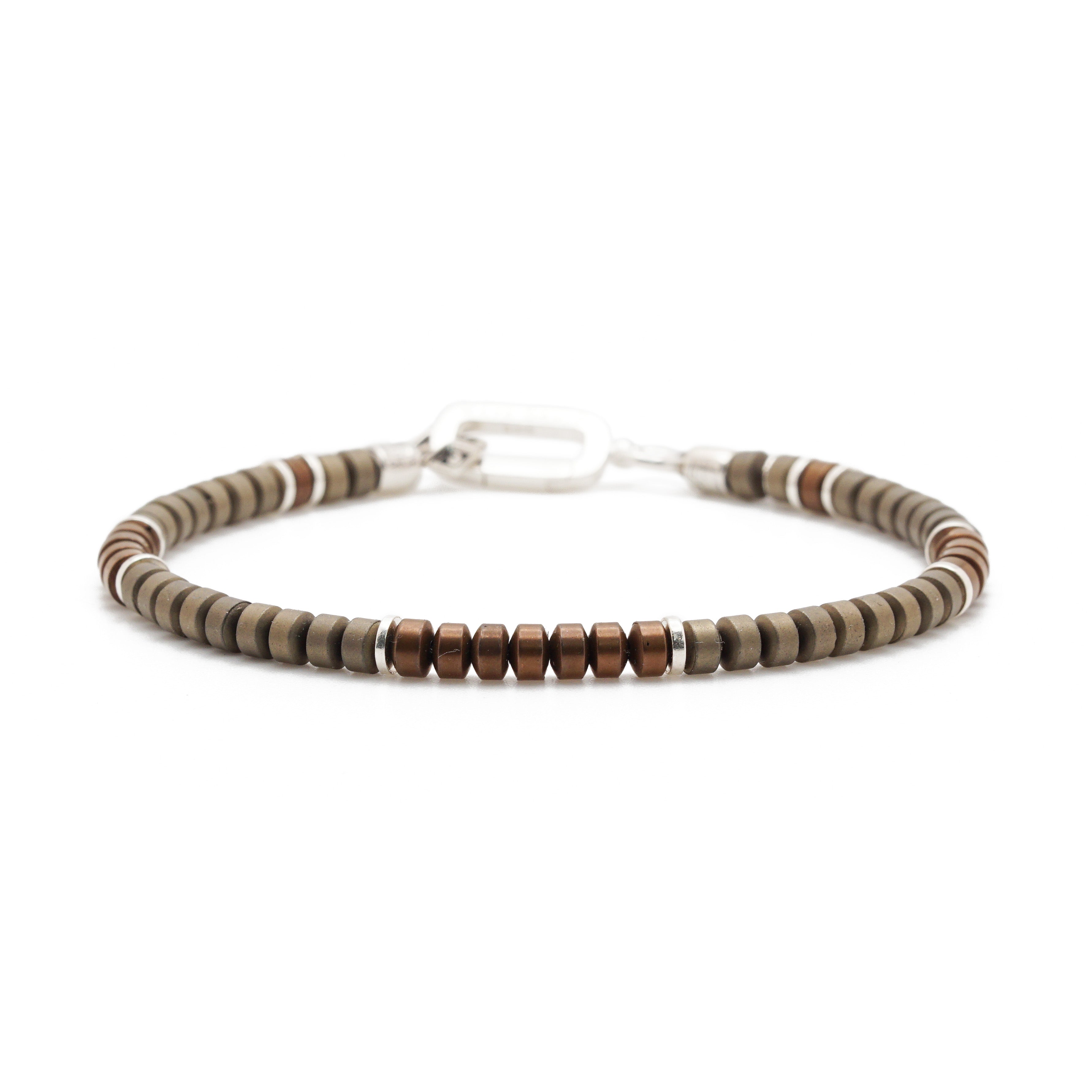 Flux Bracelet | Bronze Hematite & Sterling Silver
