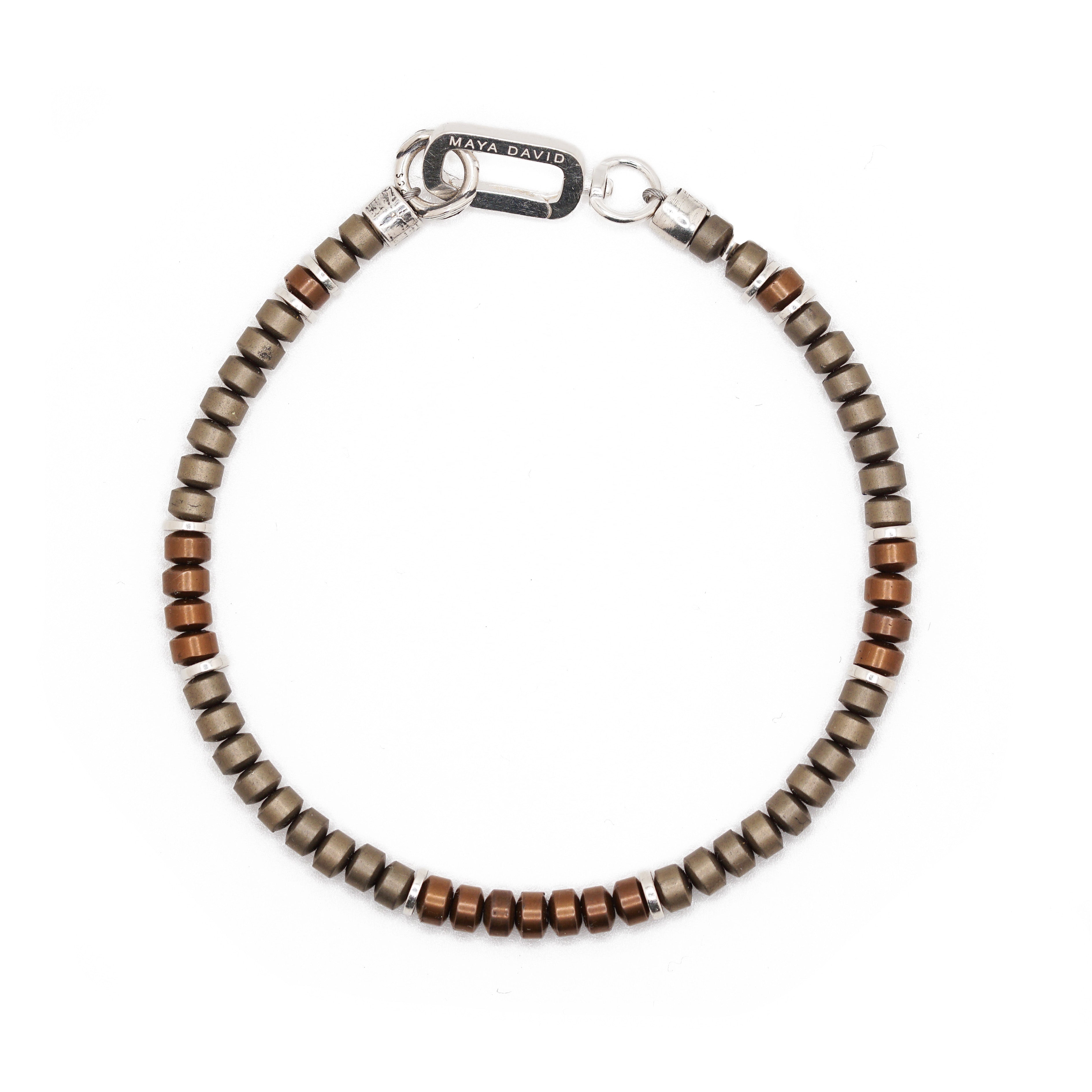 Flux Bracelet | Bronze Hematite & Sterling Silver