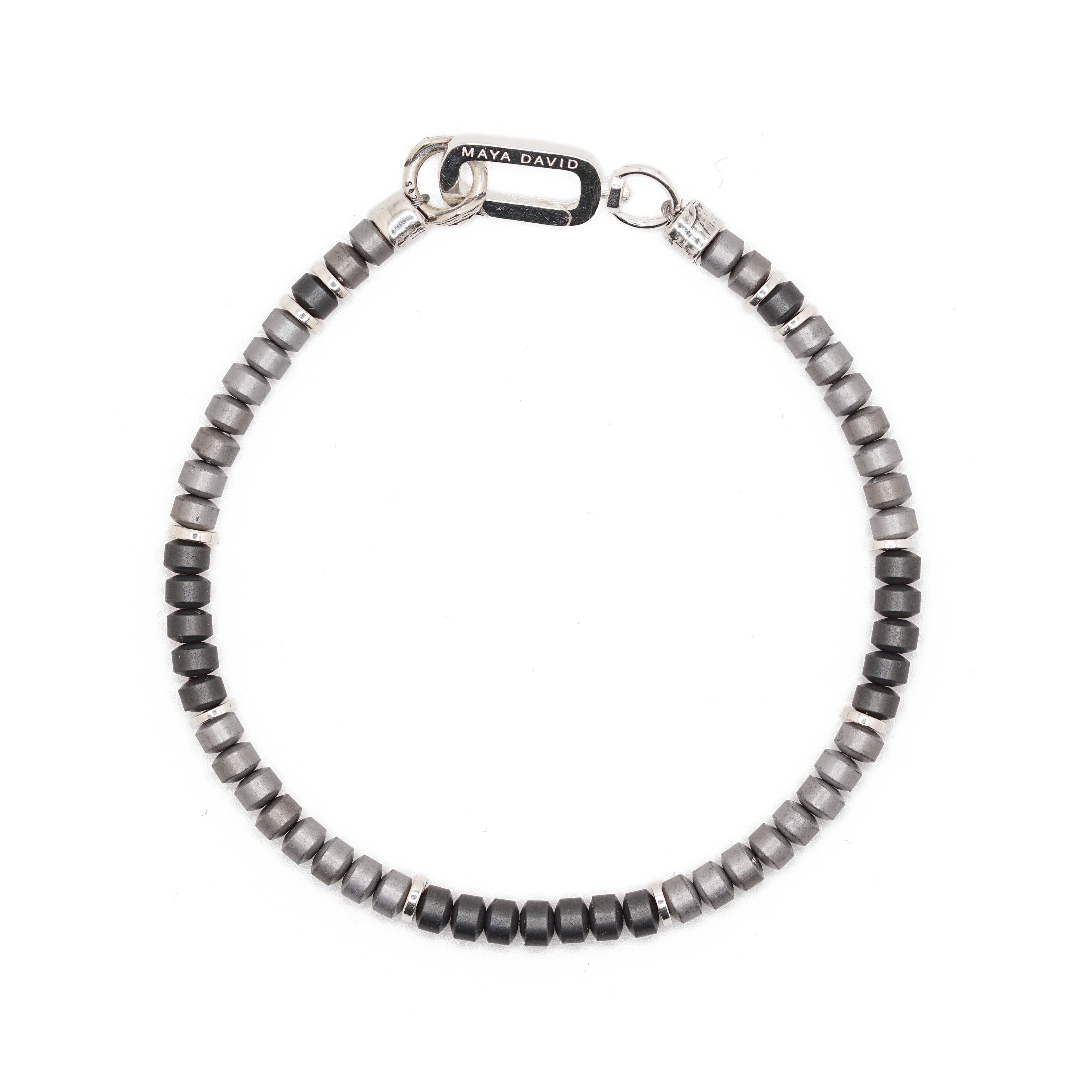 Flux Bracelet | Gray Hematite & Sterling Silver