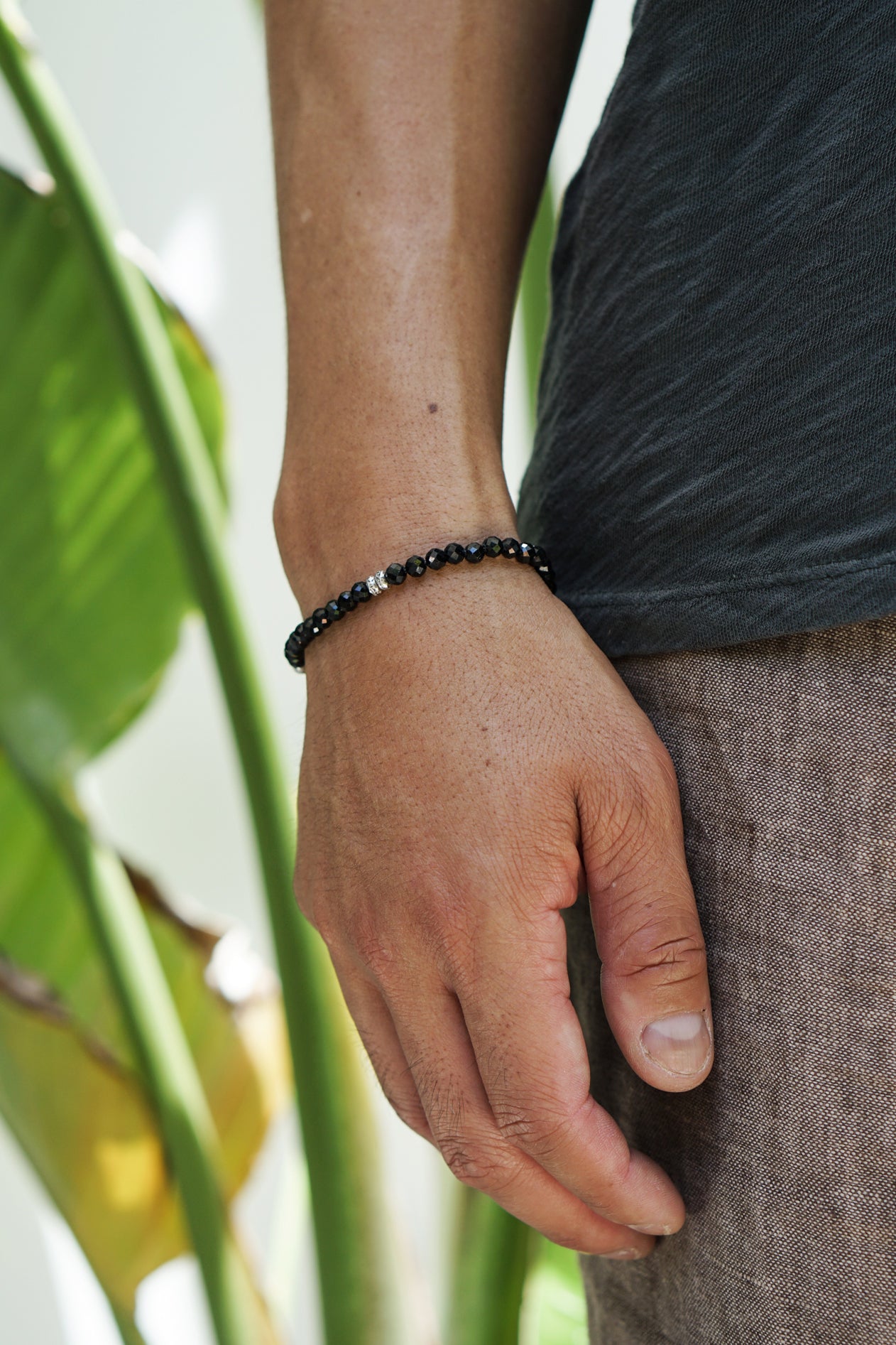 Phantom Bracelet | Black Spinel, Skull & Sterling Silver