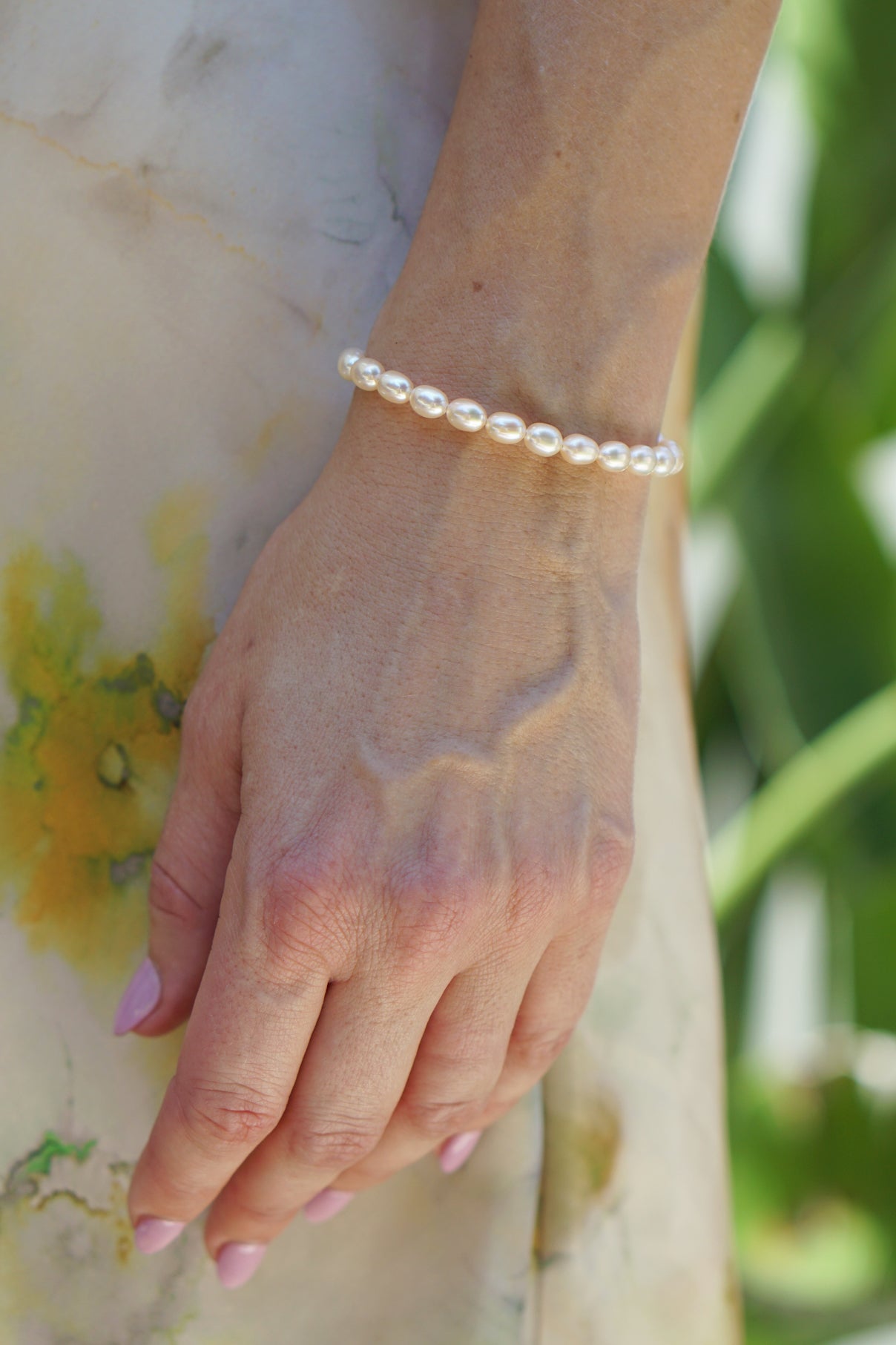 Peach Pearl Bracelet | Sterling Silver