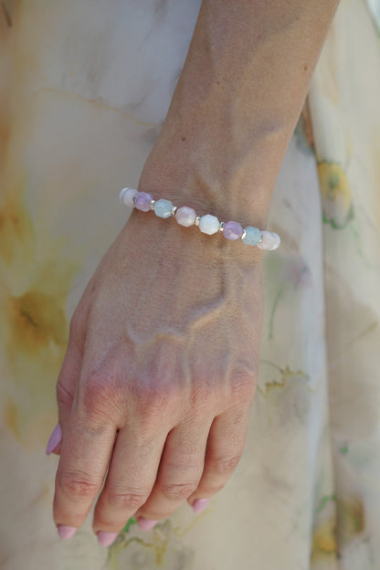 Amethyst, Rose Quartz, Aquamarine | Sterling Silver | 8mm