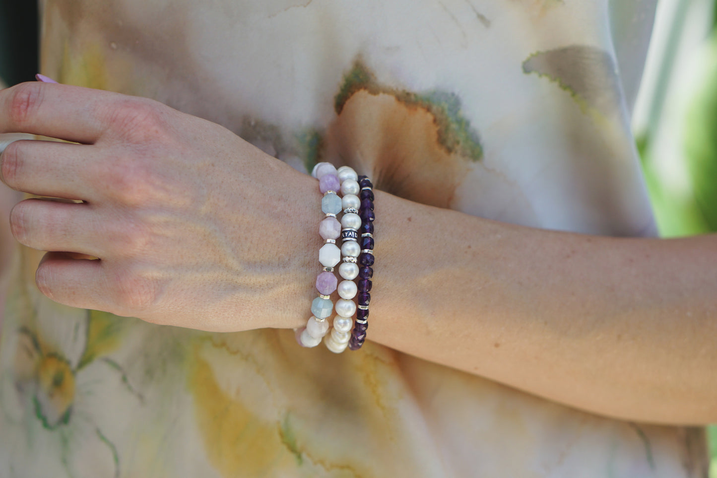 Amethyst, Rose Quartz, Aquamarine | Sterling Silver | 8mm