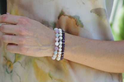 Amethyst, Rose Quartz, Aquamarine | Sterling Silver | 8mm