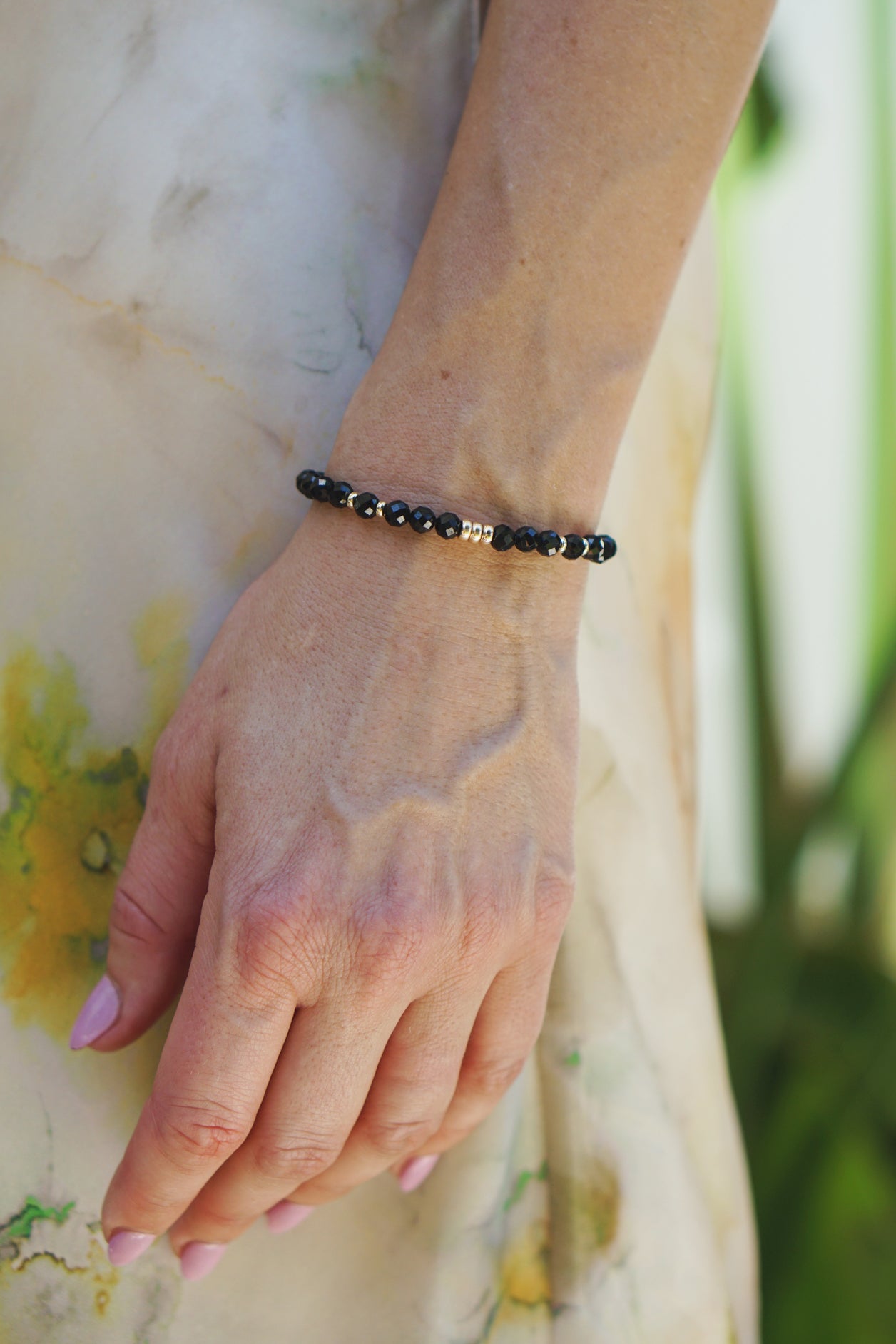 Eclipse Bracelet | 14K Gold & Black Spinel