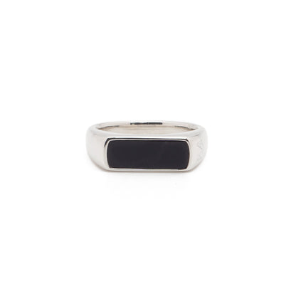 Onyx Slim Signet Ring | Sterling Silver