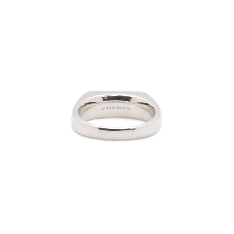 Onyx Slim Signet Ring | Sterling Silver