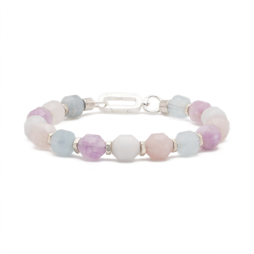 Trinity Bracelet | Amethyst, Rose Quartz, Aquamarine & Sterling Silver