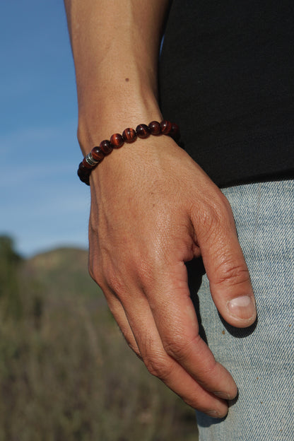 Red Tiger's Eye | Sterling Silver | 8mm