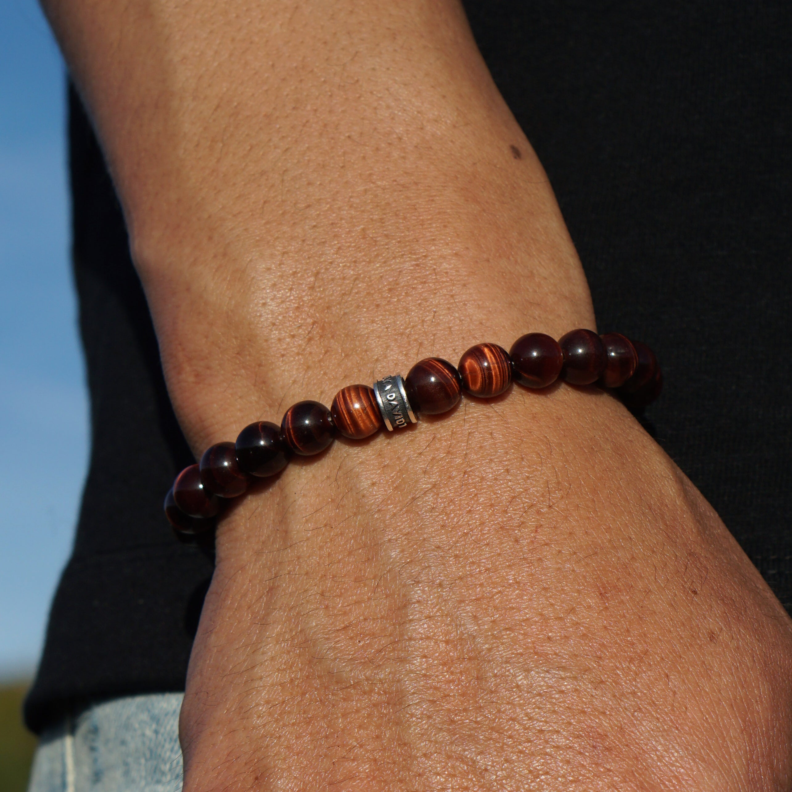 Signature Bold Bracelet | Red Tiger's Eye & Sterling Silver