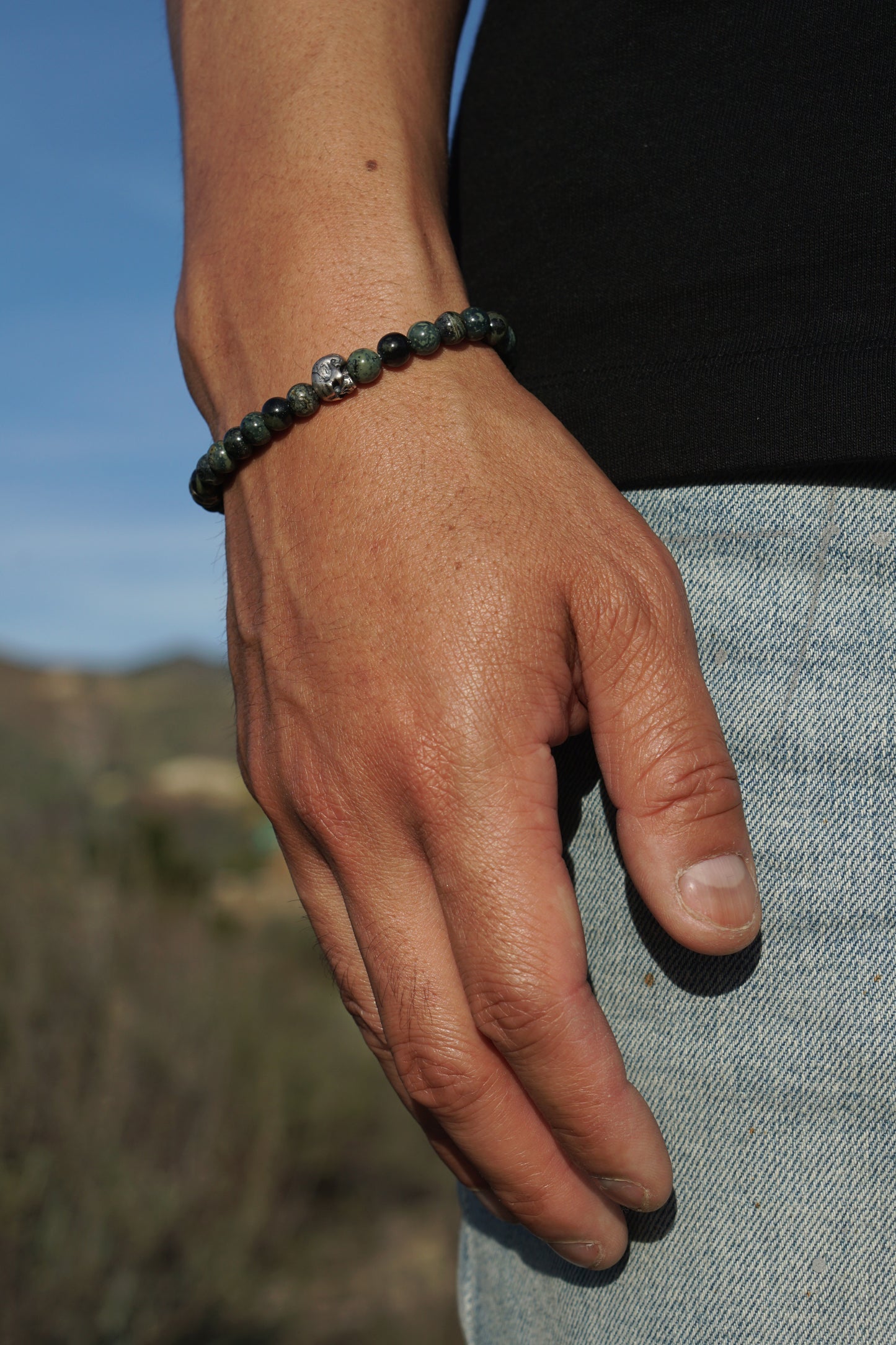 Jasper & Skull | Sterling Silver | 6mm