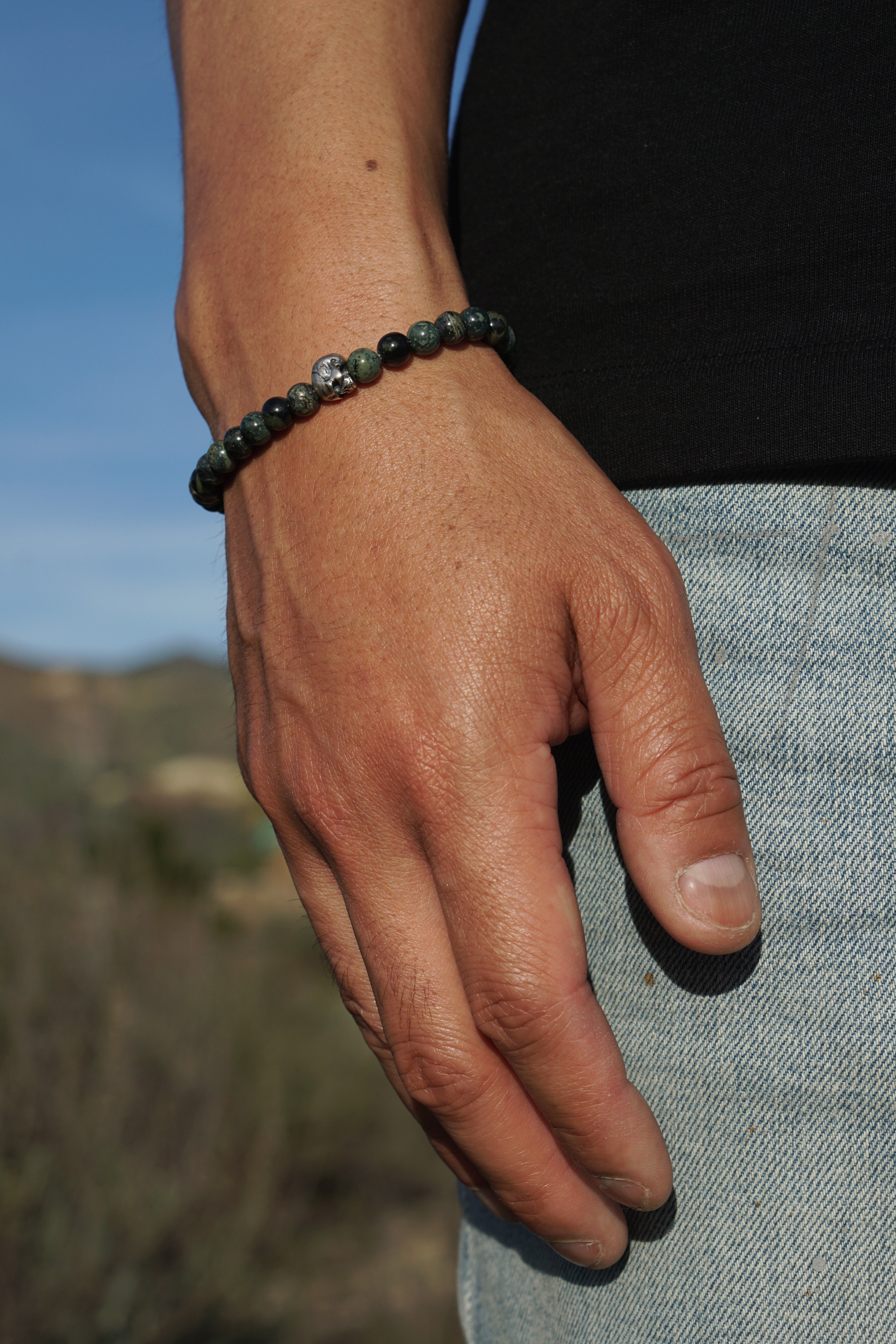 Outlander Bracelet | Jasper, Skull & Sterling Silver