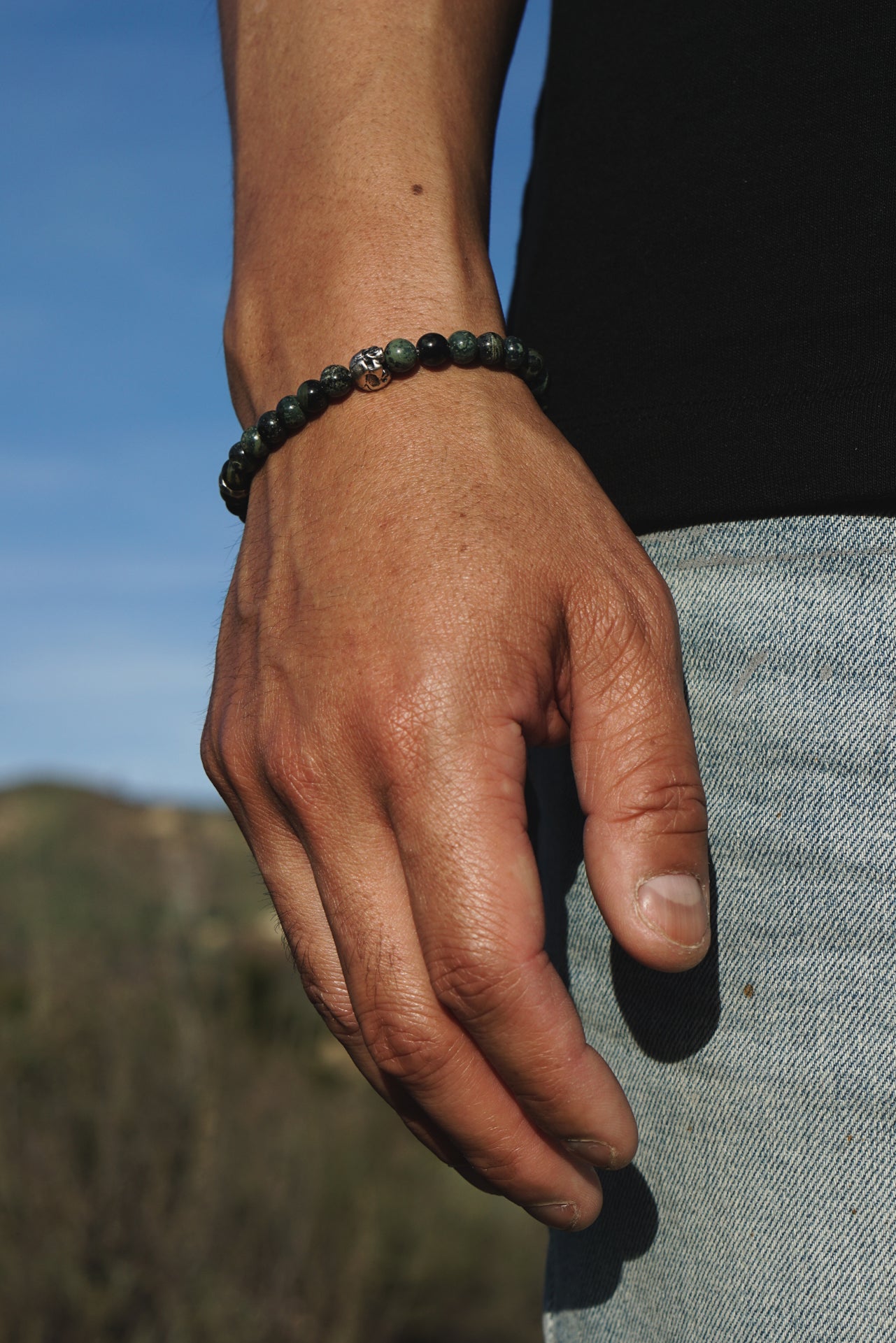 Jasper & Skull | Sterling Silver | 6mm