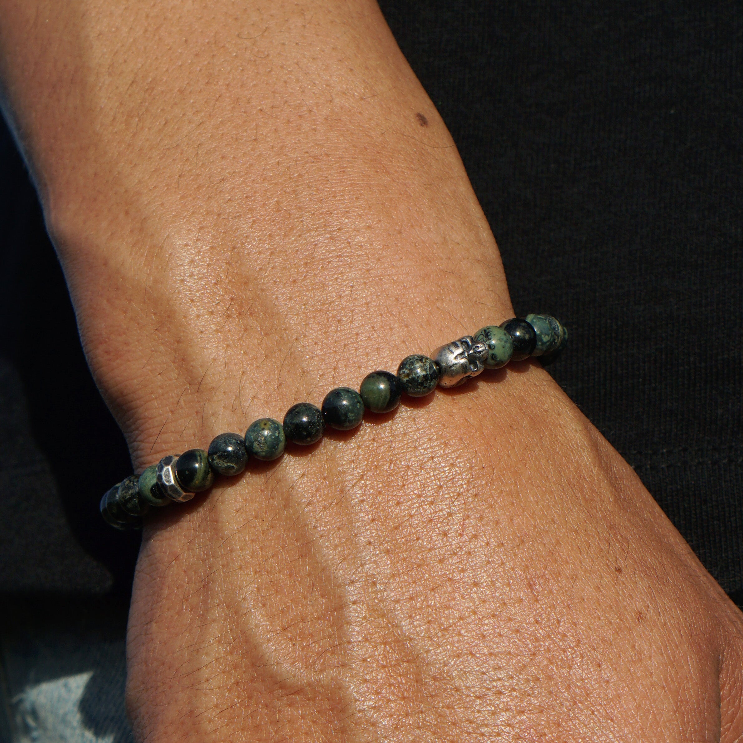 Outlander Bracelet | Jasper, Skull & Sterling Silver