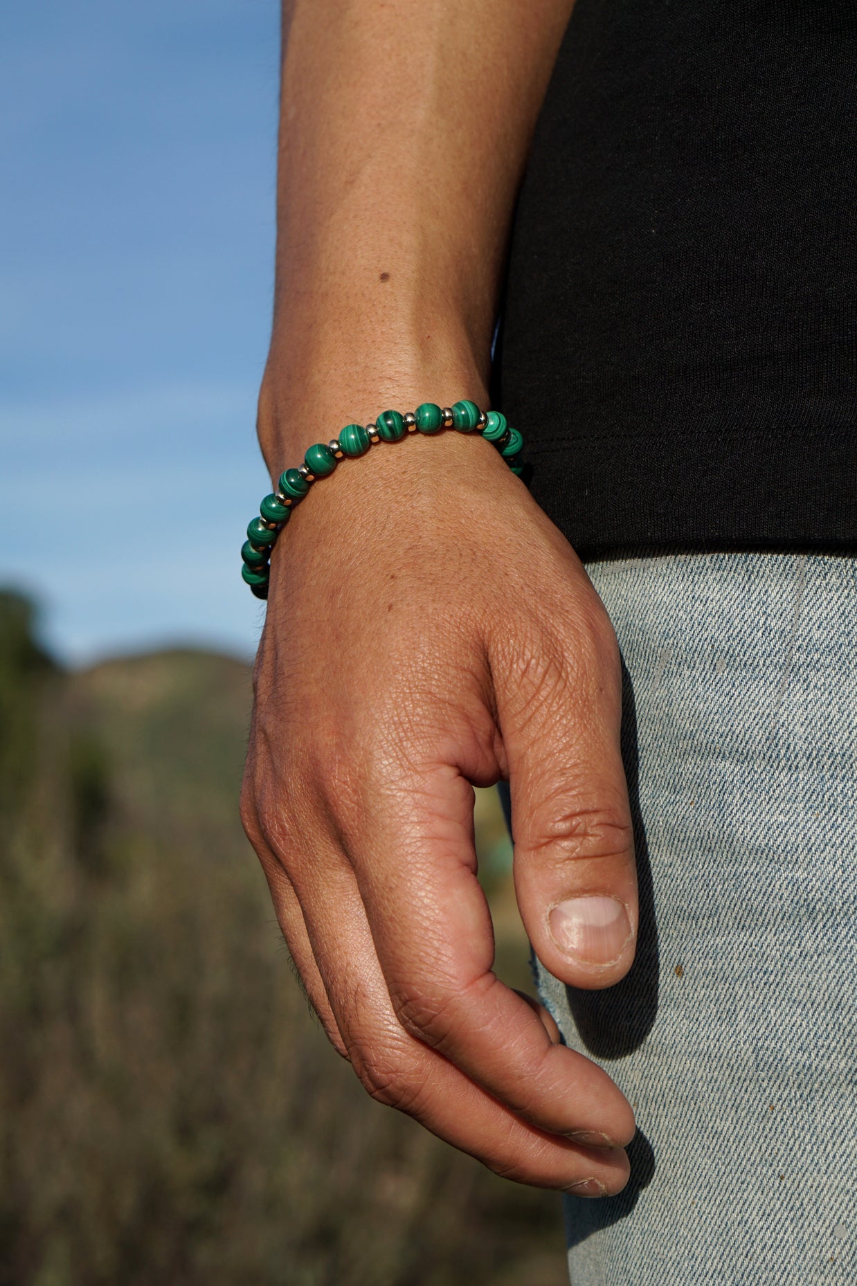 Atlas Bracelet | Malachite & 14K Gold