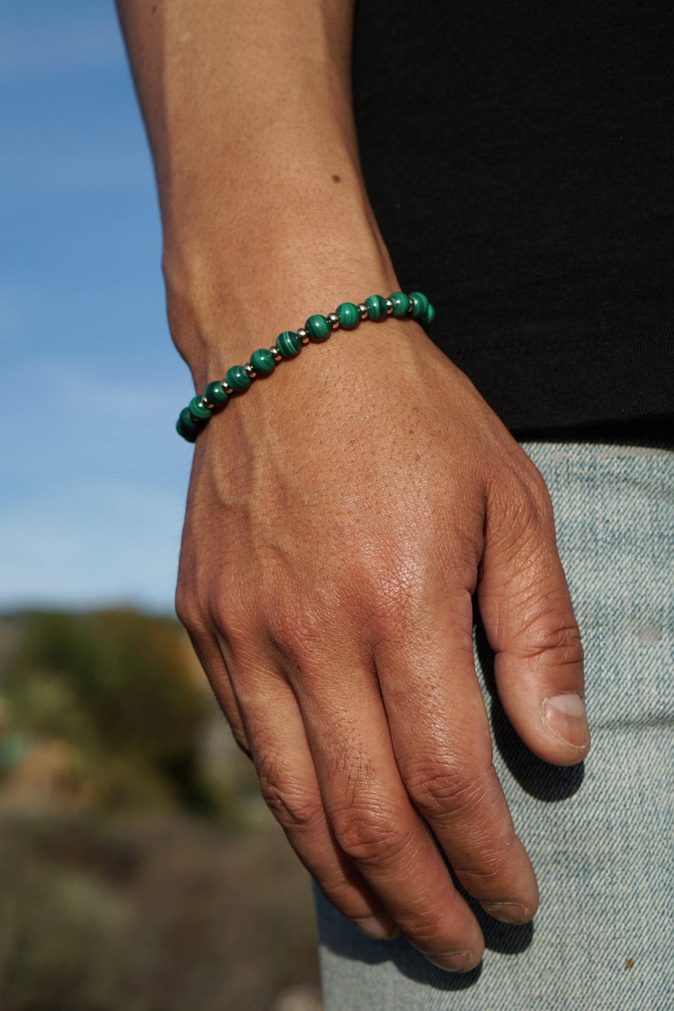 Atlas Bracelet | Malachite & 14K Gold
