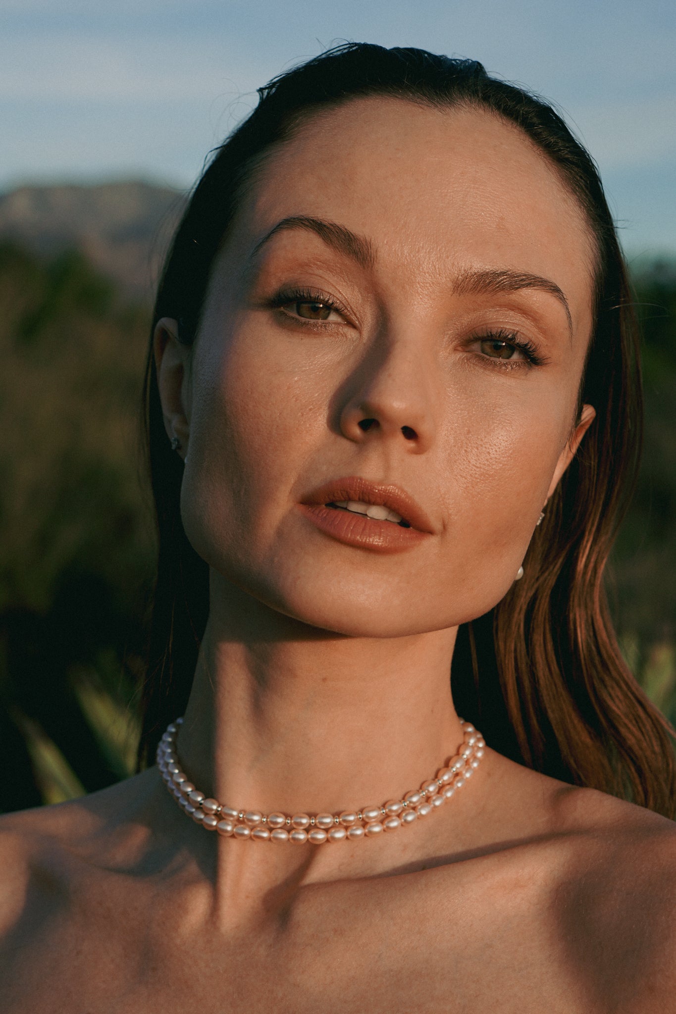 Peach Pearl Necklace | Sterling Silver