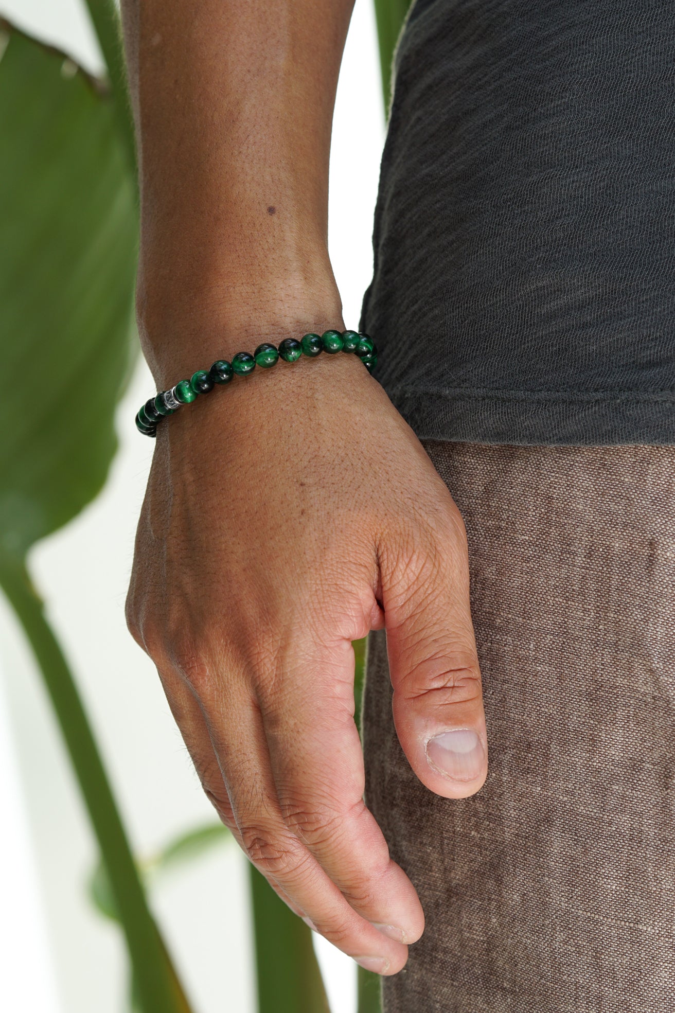 Green Tiger's Eye | Sterling Silver | 6mm