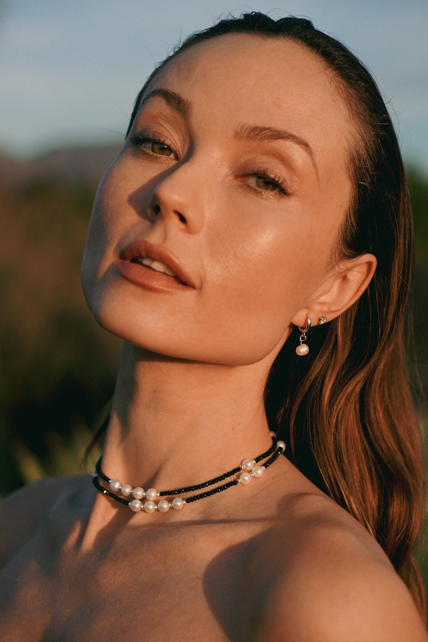 Noire Necklace | Black Spinel, Pearls & Sterling Silver